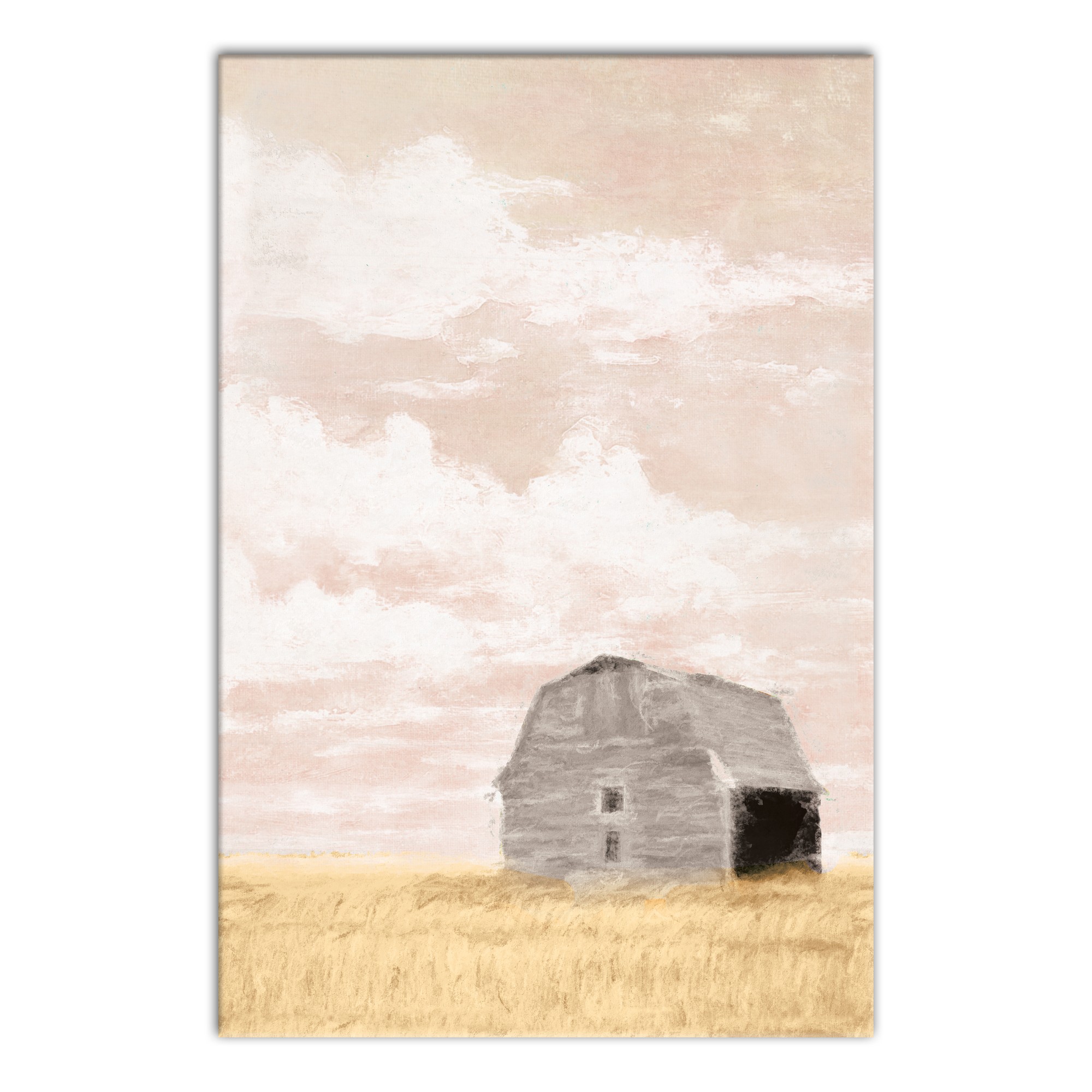 Blush Autumn Barn 20x30 Canvas Wall Art