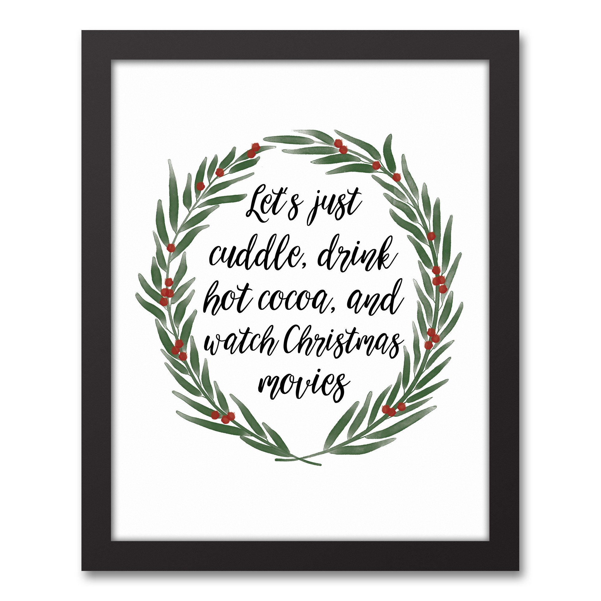 Cuddle and Drink Cocoa 11x14 Black Framed Canvas