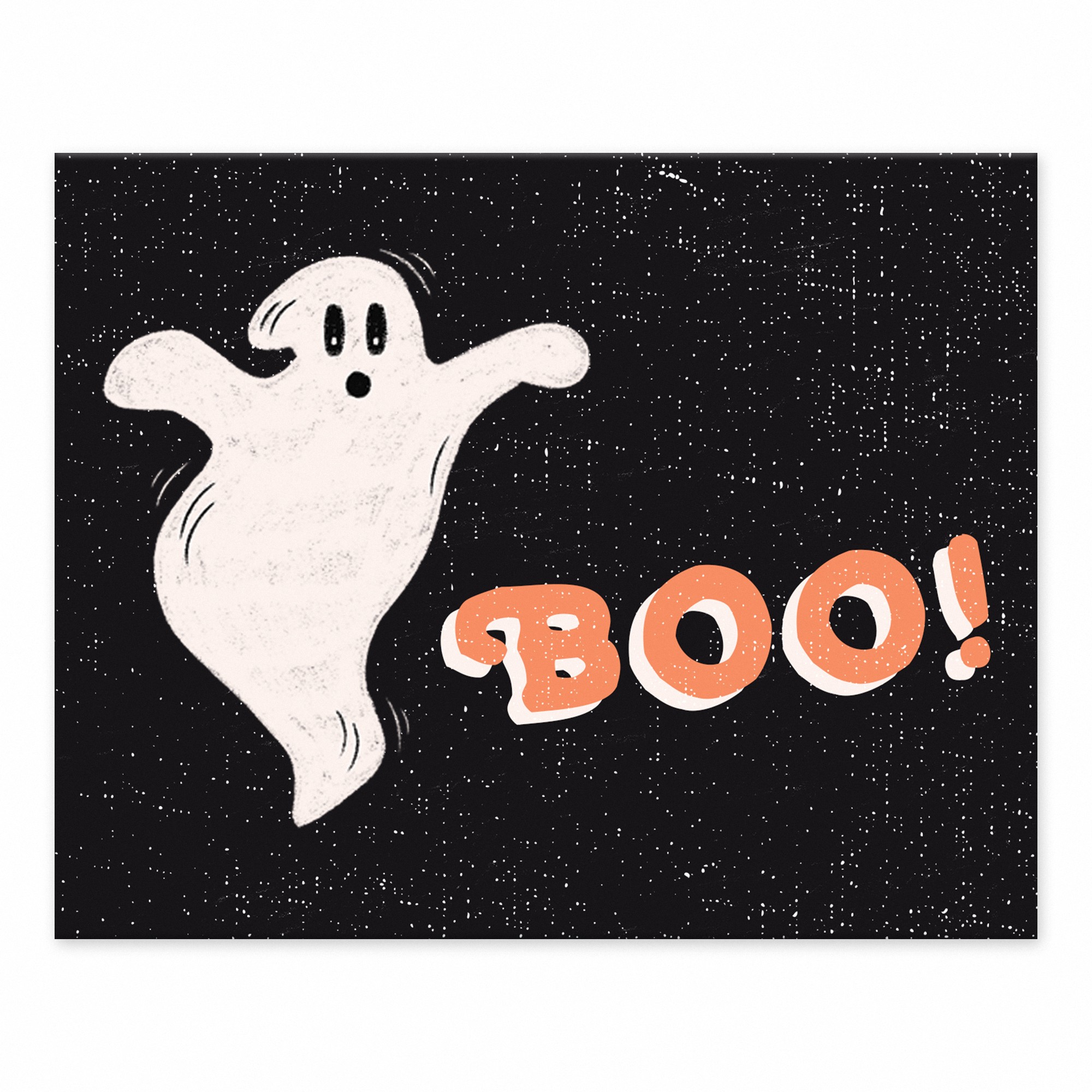 Retro Ghost Boo 8x10 Tabletop Canvas