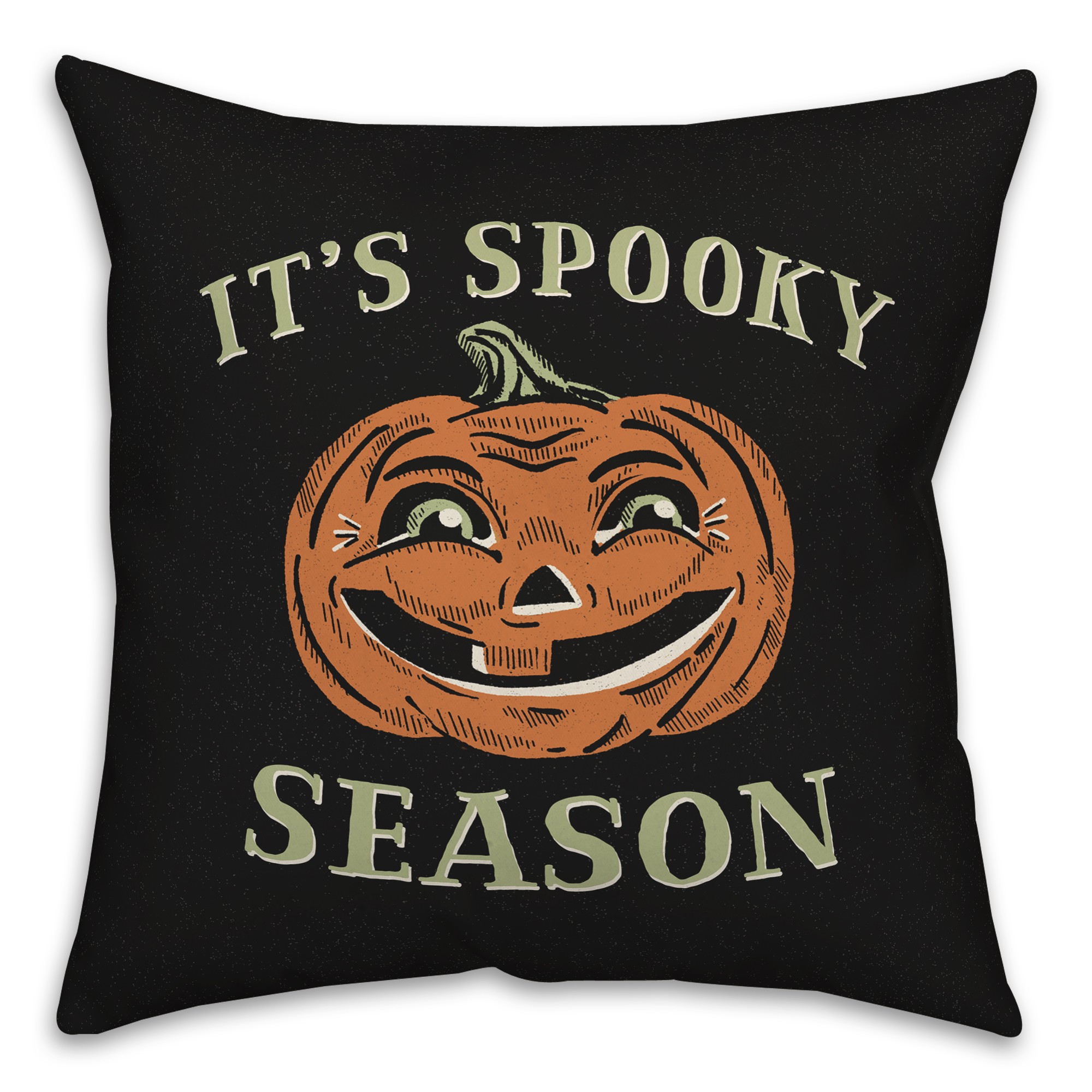 Retro Pumpkin Spooky Season 18x18 Spun Poly Pillow