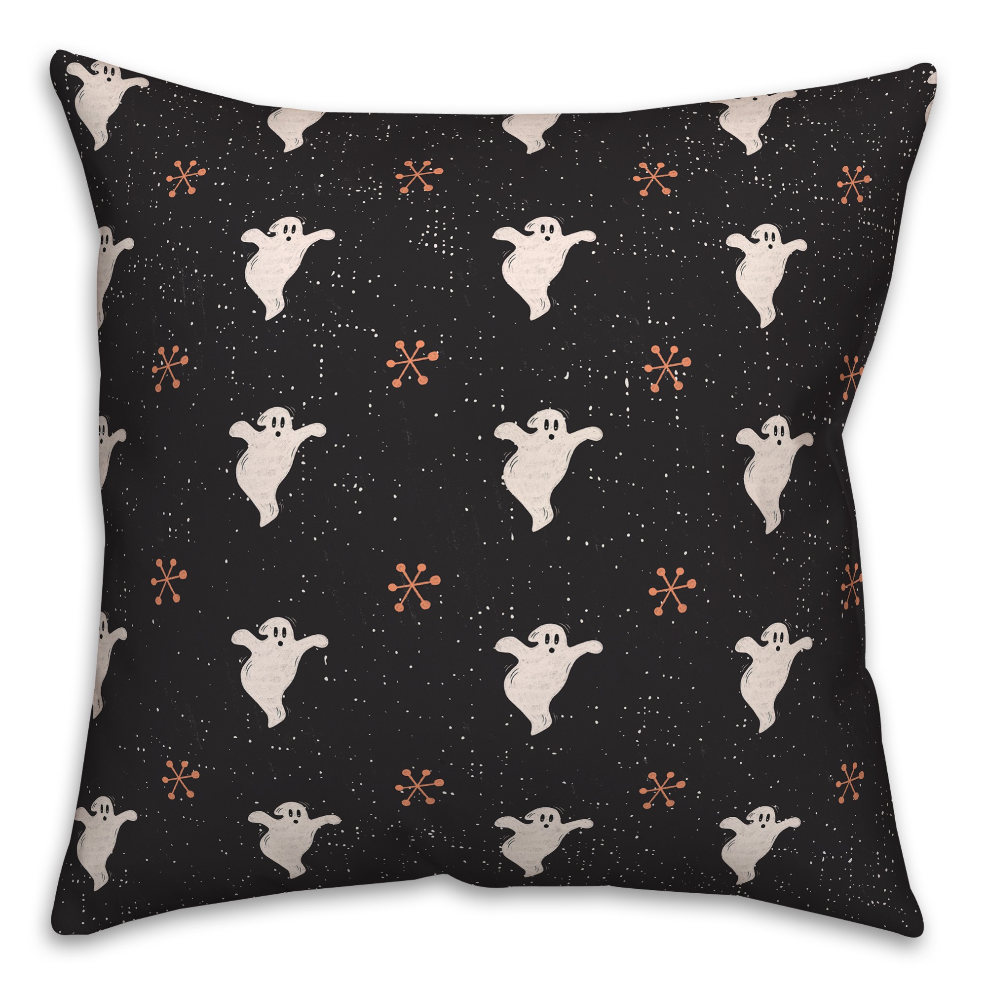 Retro Ghost Pattern 18x18 Spun Poly Pillow