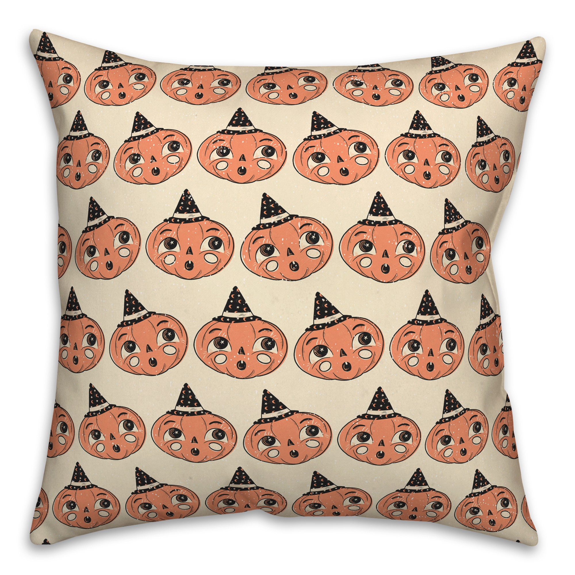 Retro Pumpkin Pattern 18x18 Spun Poly Pillow