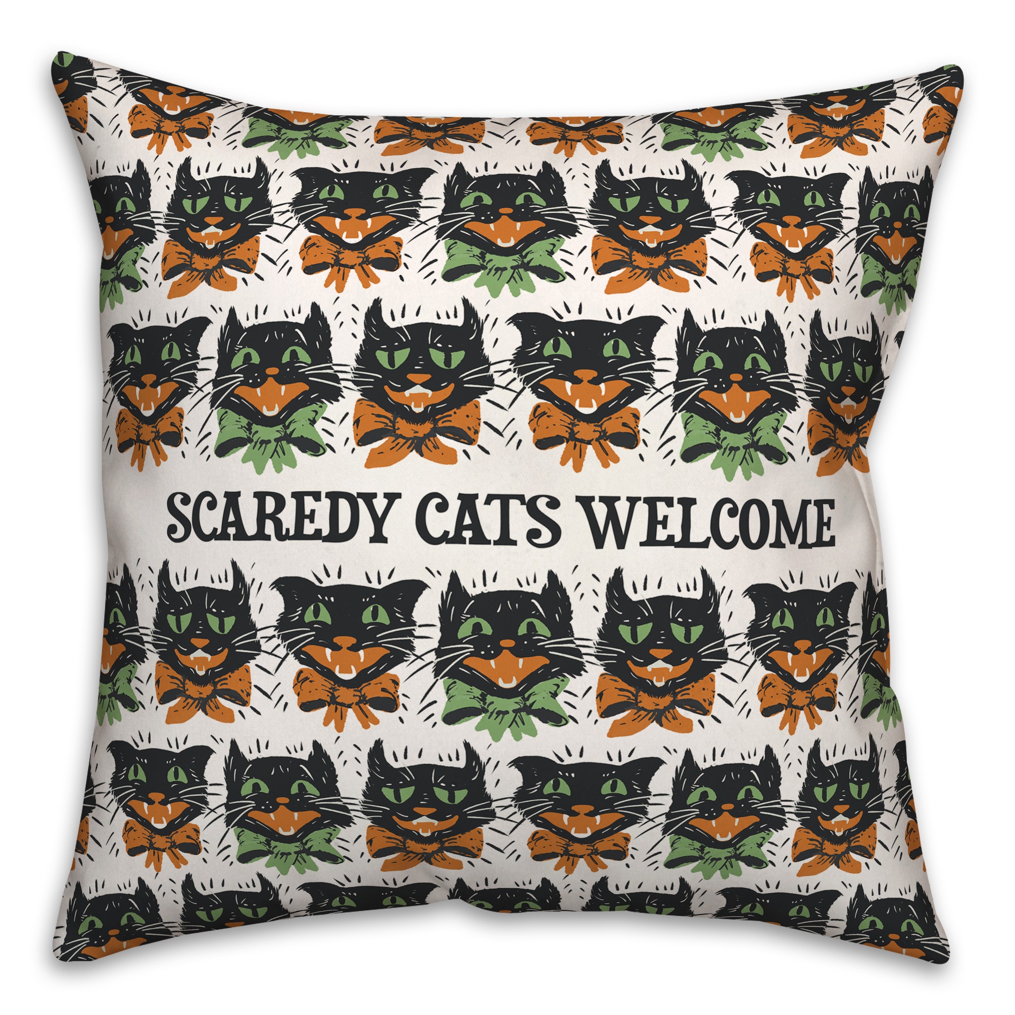 Scaredy Cats Pattern 18x18 Spun Poly Pillow