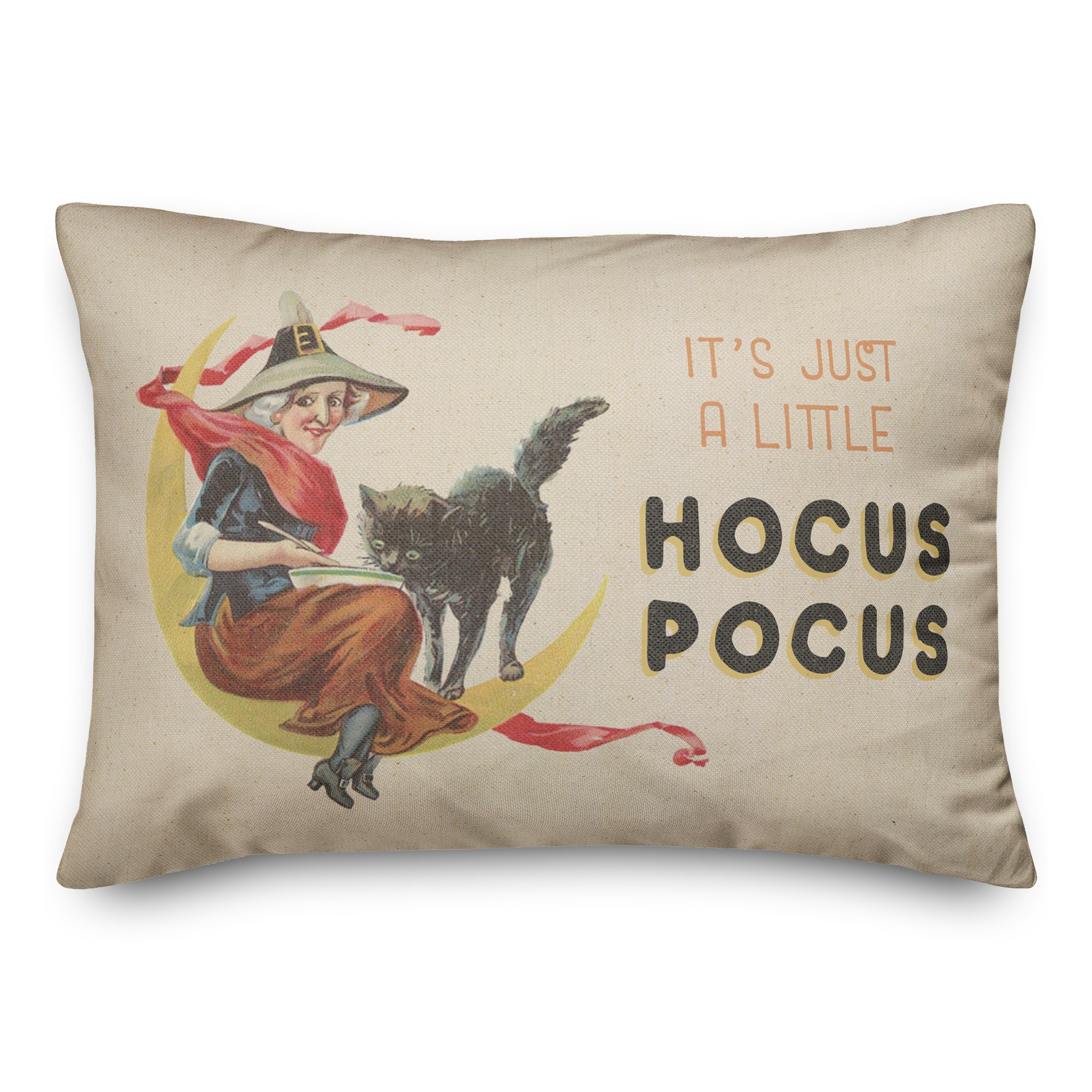 Just Hocus Pocus Vintage Witch 14x20 Spun Poly Pillow