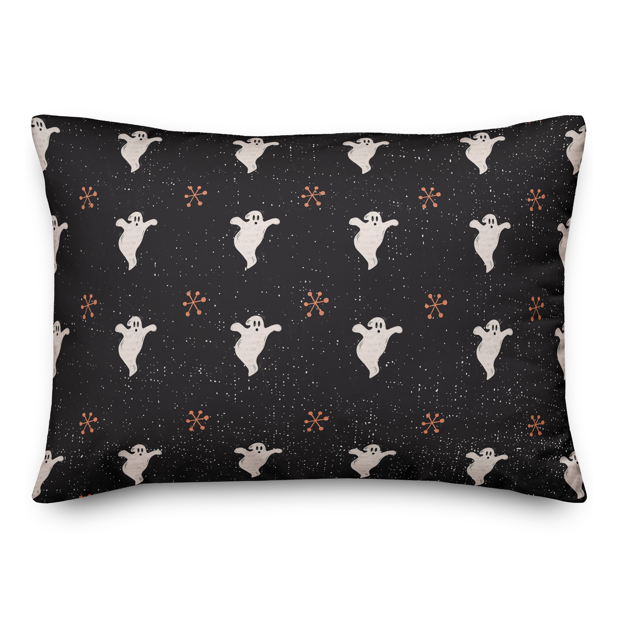 Retro Ghost Pattern 14x20 Spun Poly Pillow