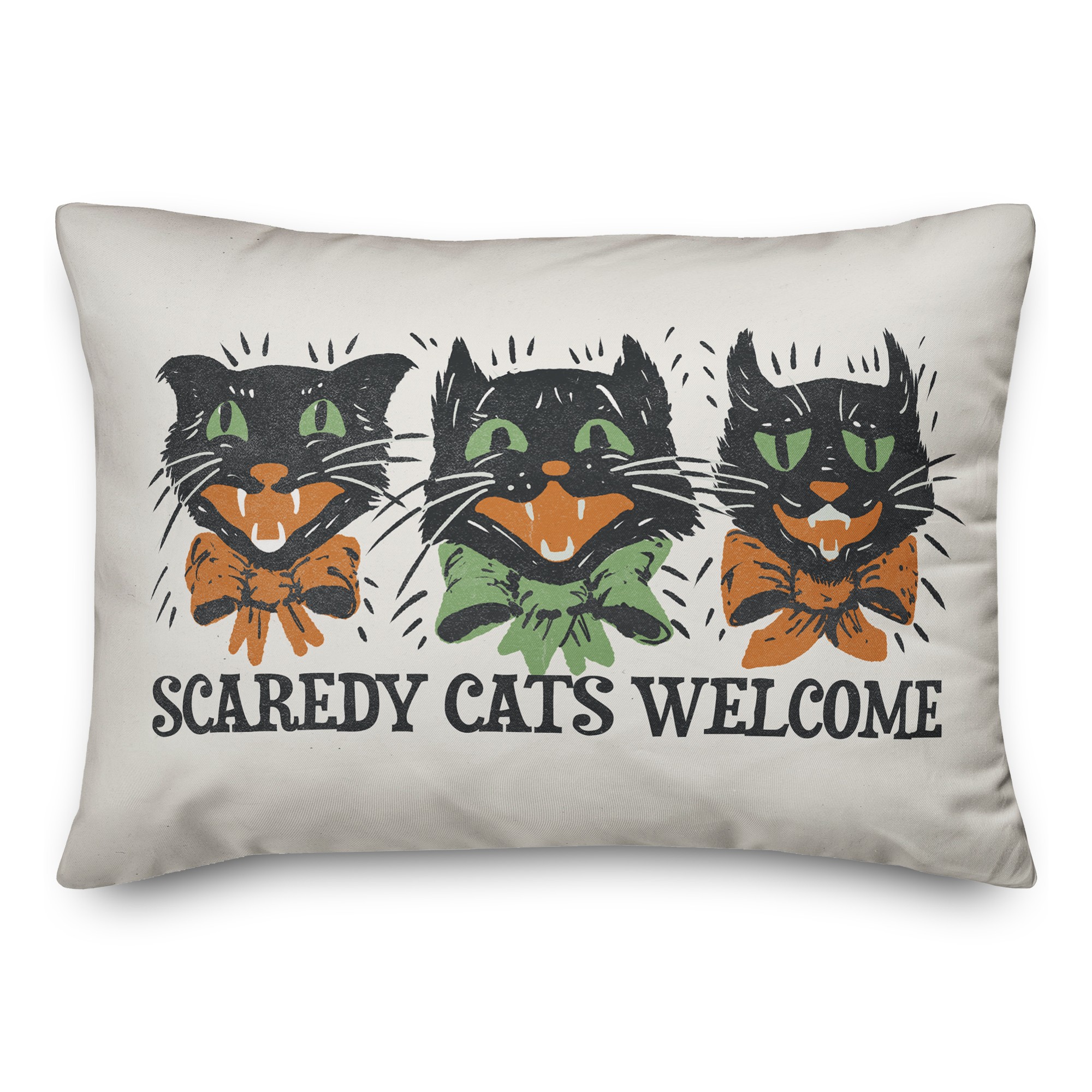 Scaredy Cats Welcome Retro 14x20 Spun Poly Pillow