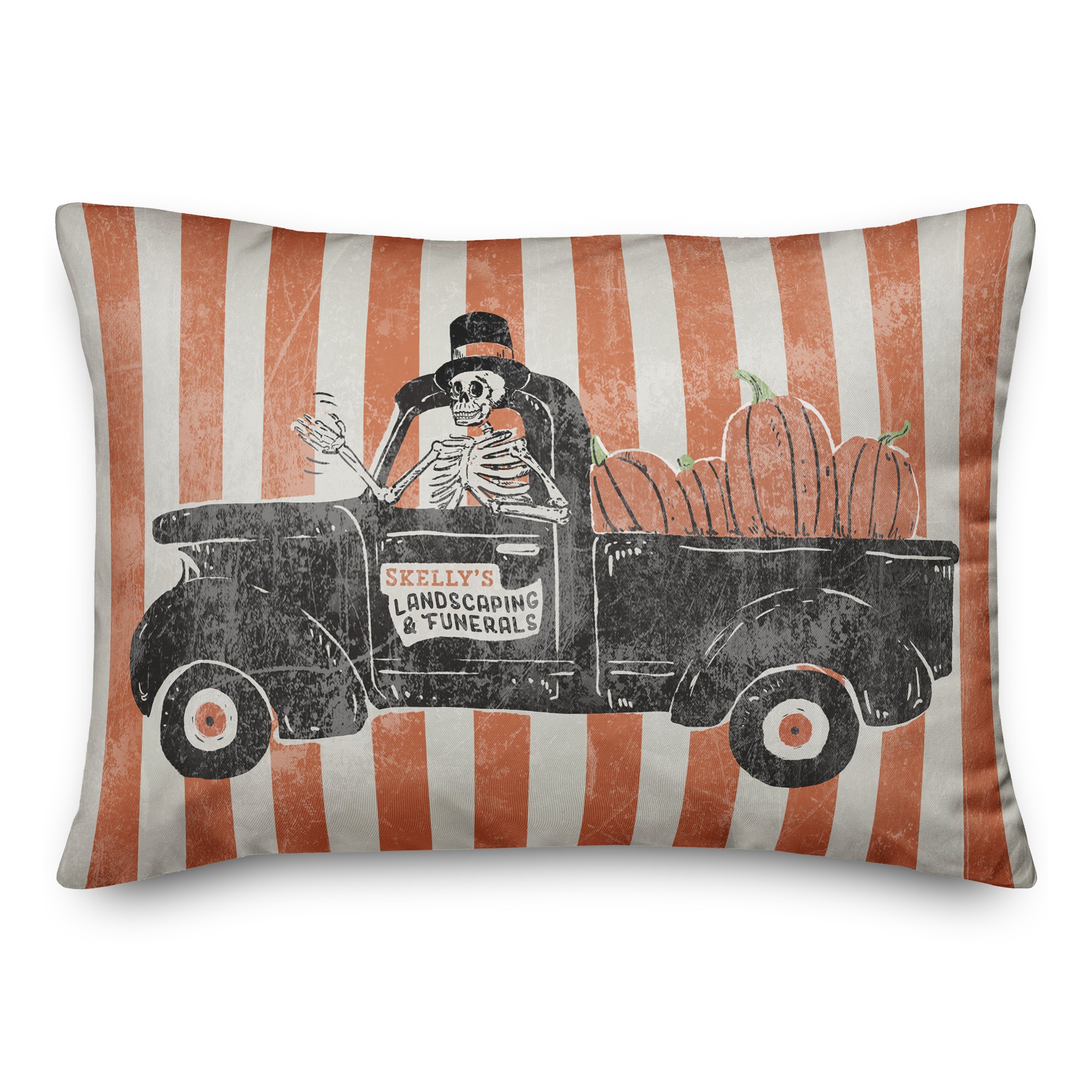 Skellys Landscaping Truck Retro with Stripes 14x20 Spun Poly Pillow