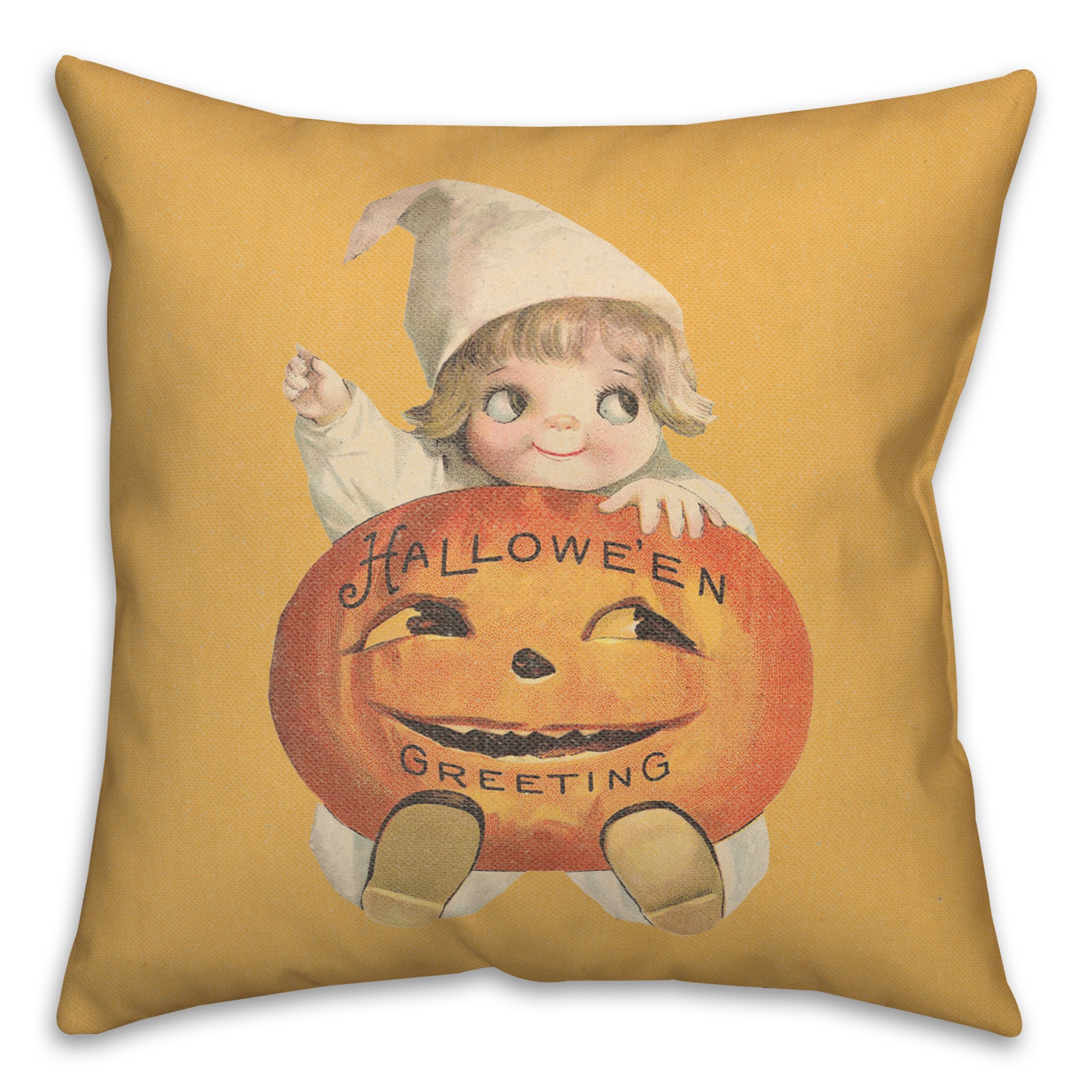 Halloween Pumpkin Child 18x18 Spun Poly Pillow