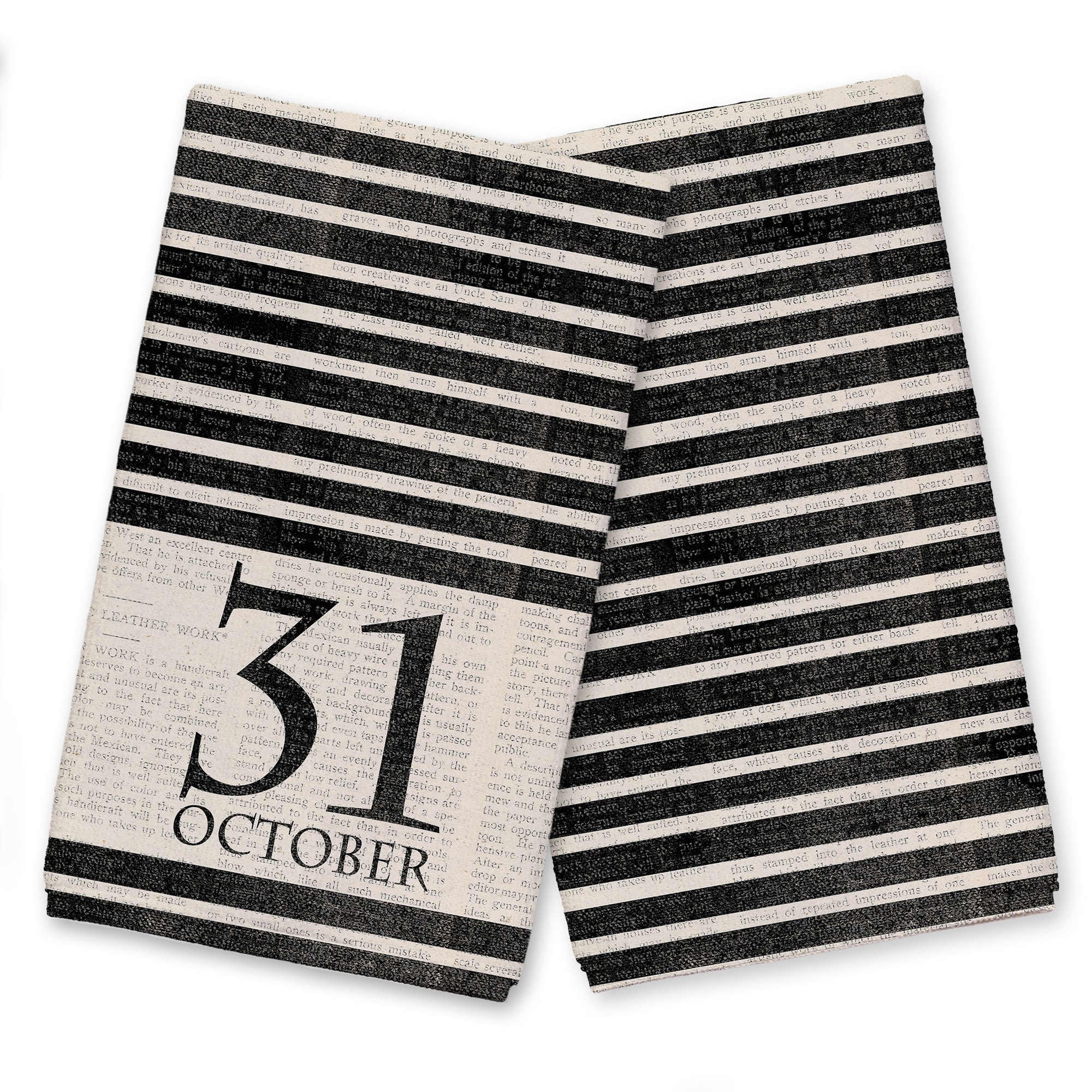 Halloween Date Newspaper Distressed Textiles Collection