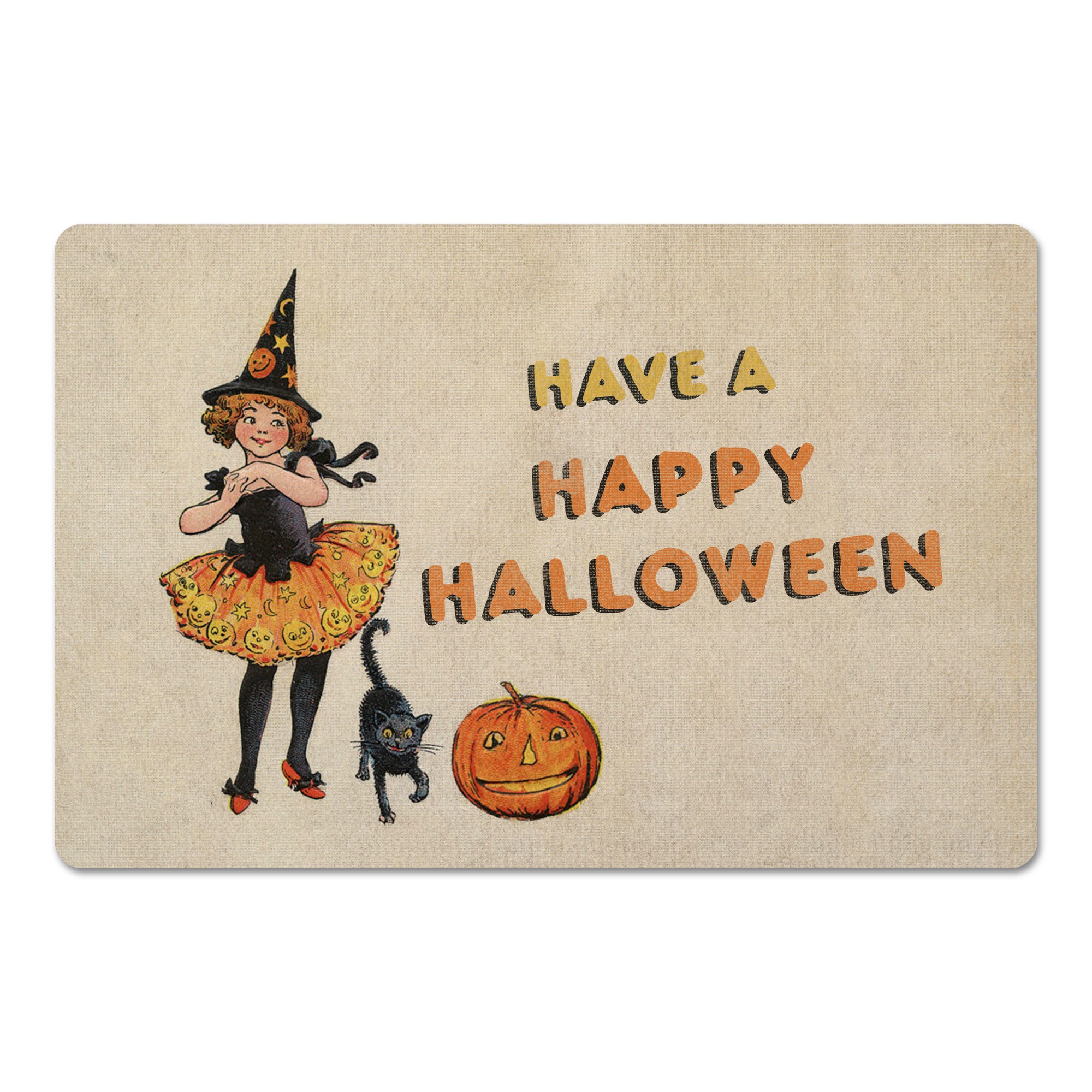 Happy Halloween Tutu Witch Girl 27x18 Floor Mat