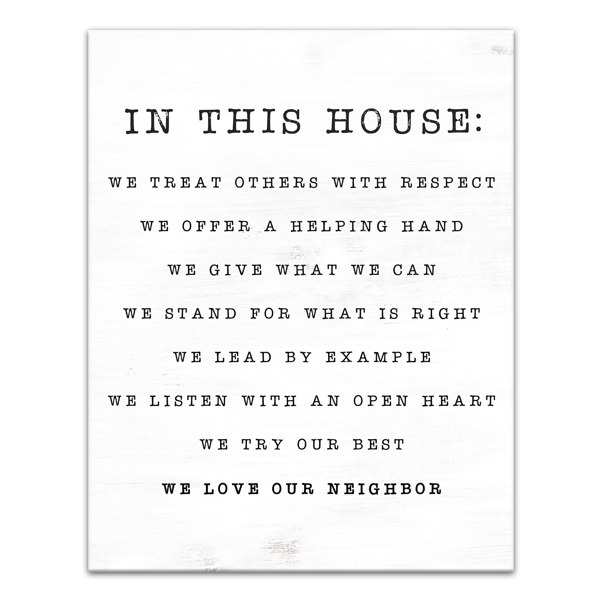 In This House 11x14 Canvas Wall Art
