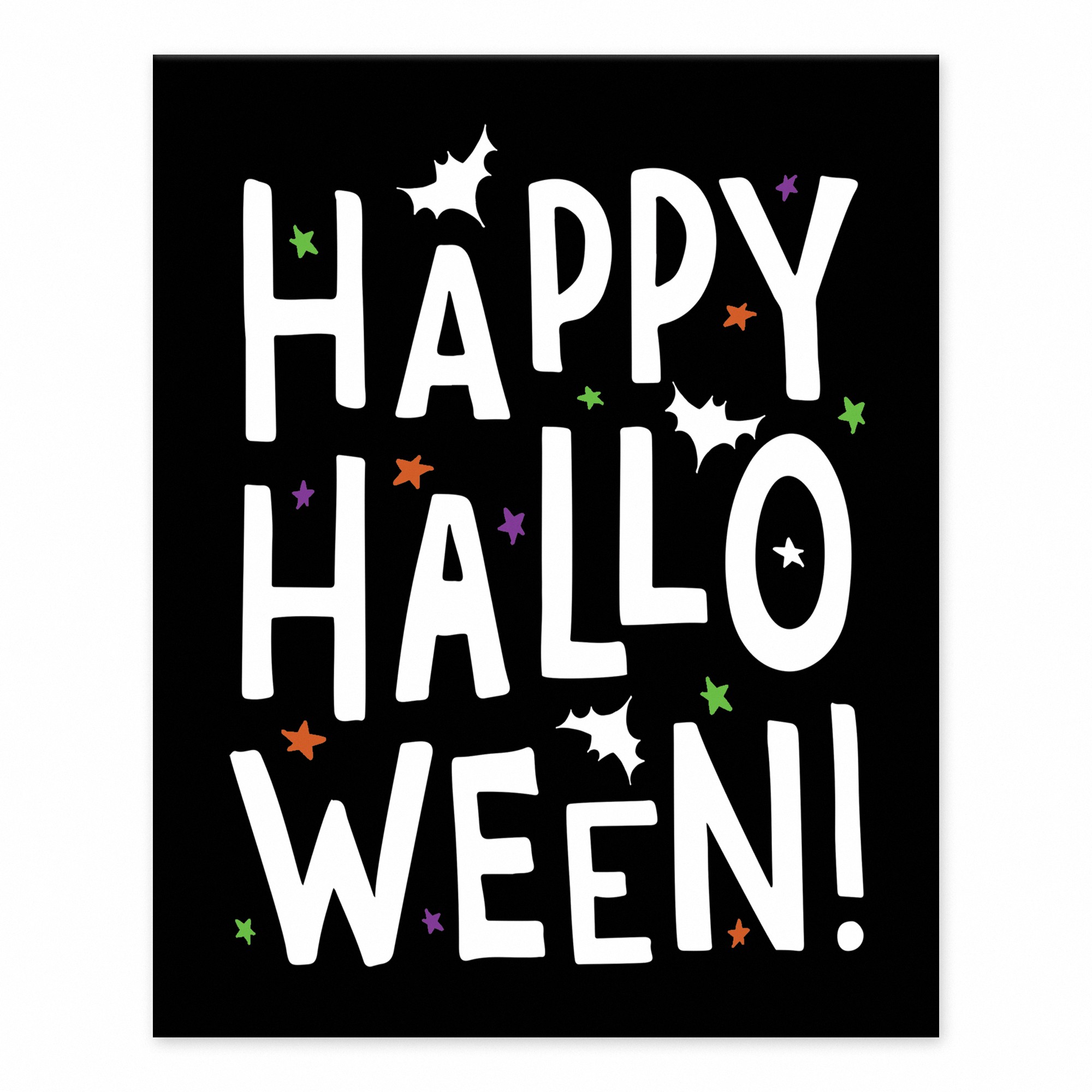 Happy Halloween Bats and Stars 8x10 Tabletop Canvas