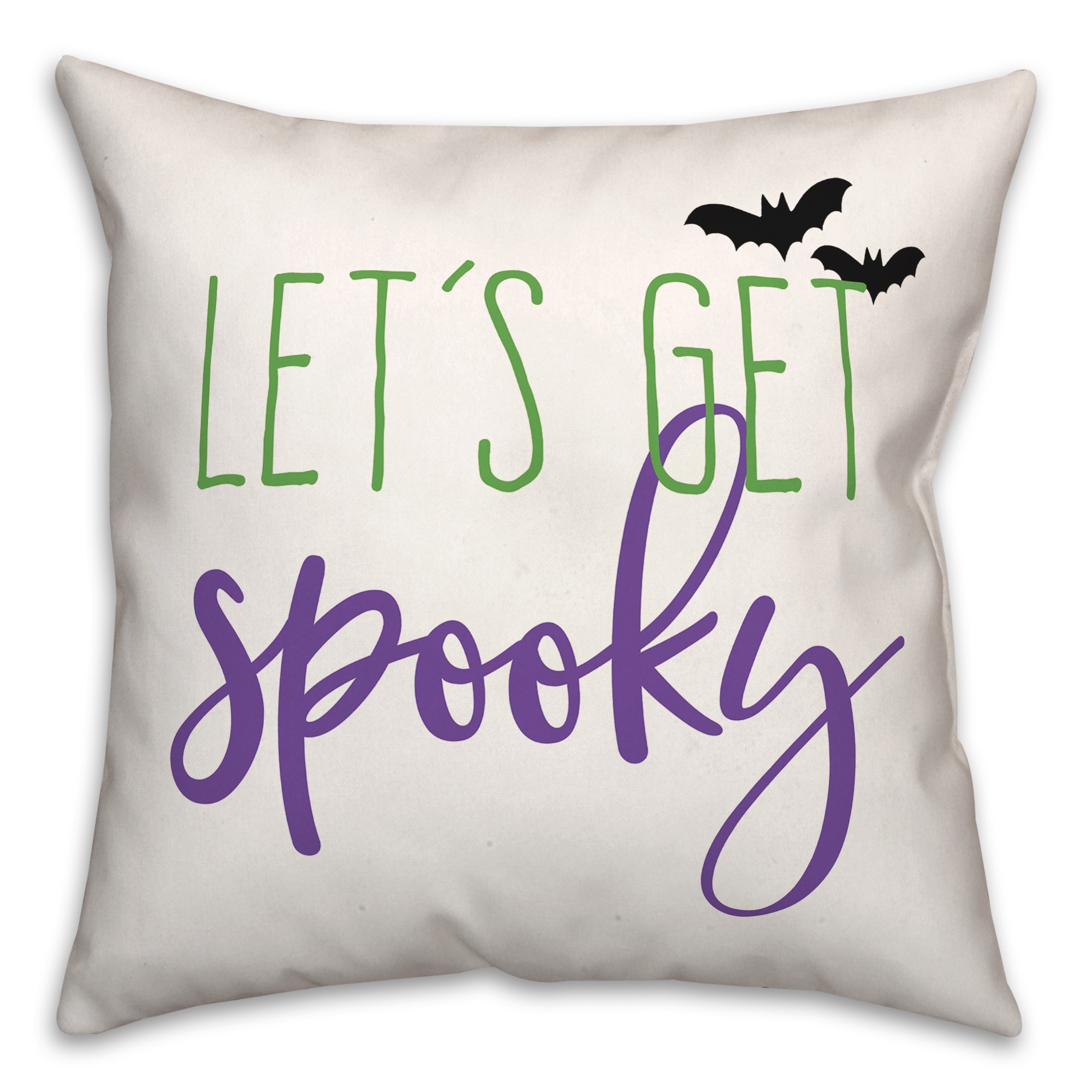 Lets Get Spooky Green and Purple 18x18 Spun Poly Pillow