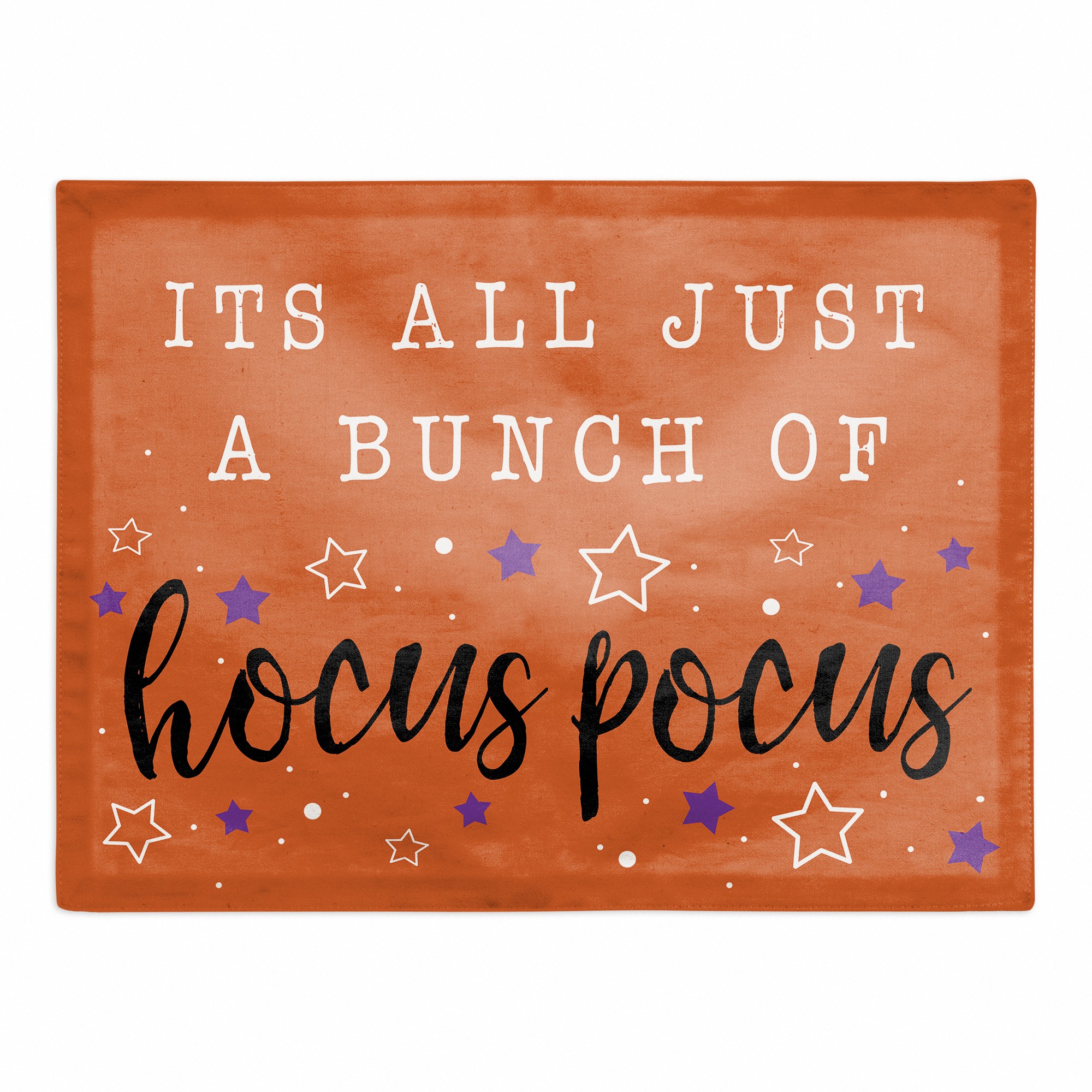 Bunch of Hocus Pocus Orange and Purple Stars 18x14 Poly Twill Placemat