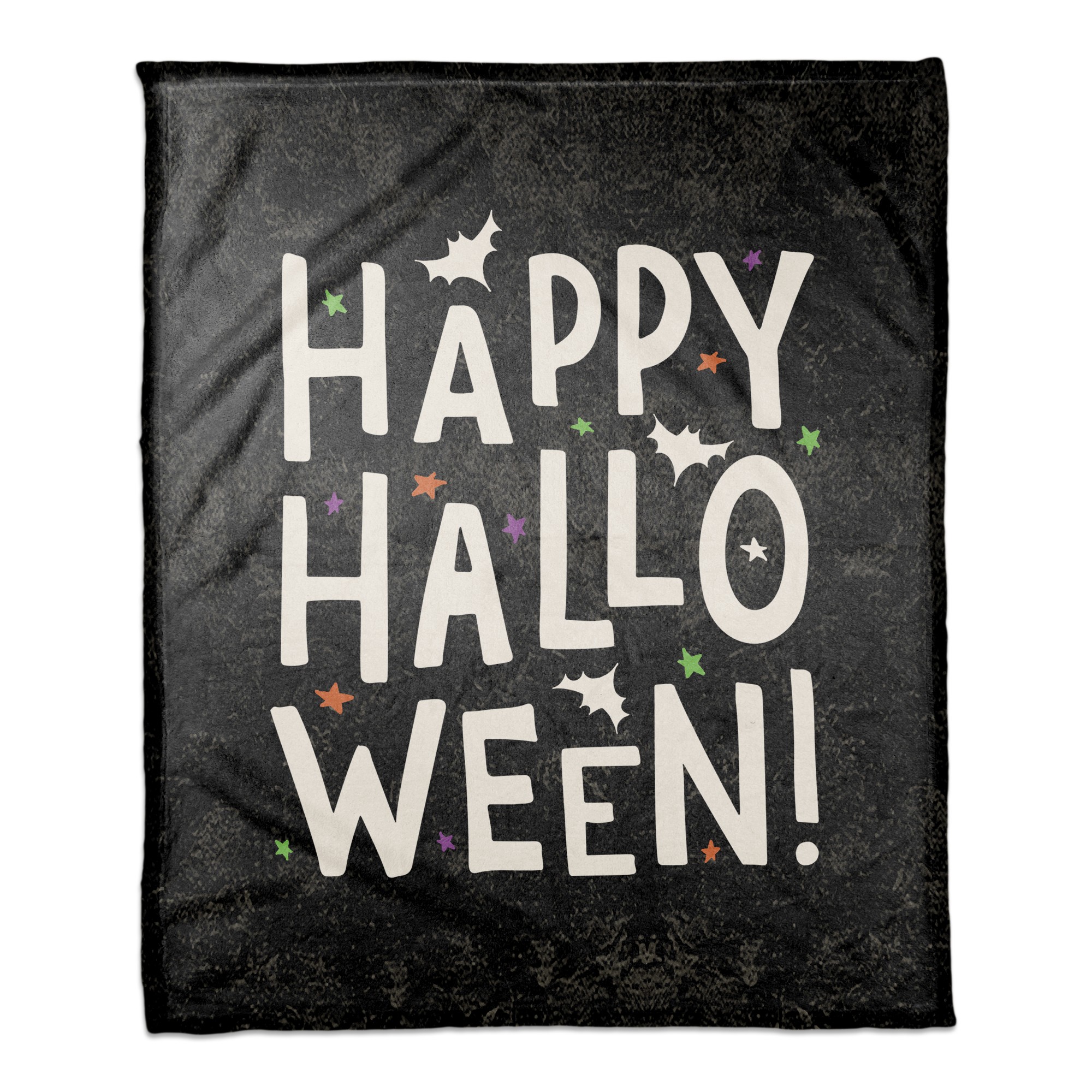 Happy Halloween Bats and Stars 50x60 Coral Fleece Blanket