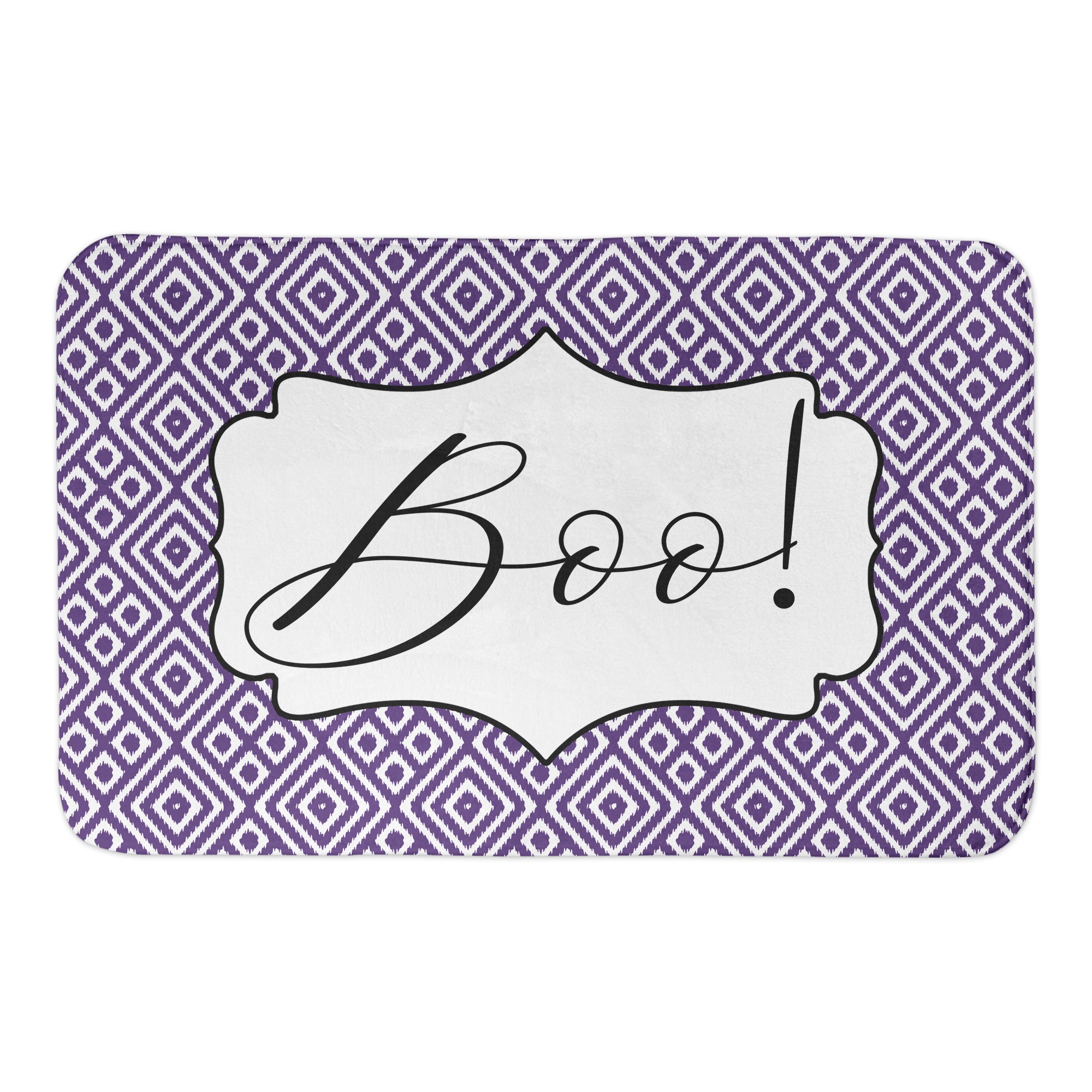 Boo Purple Ikat Pattern 34x21 Bath Mat