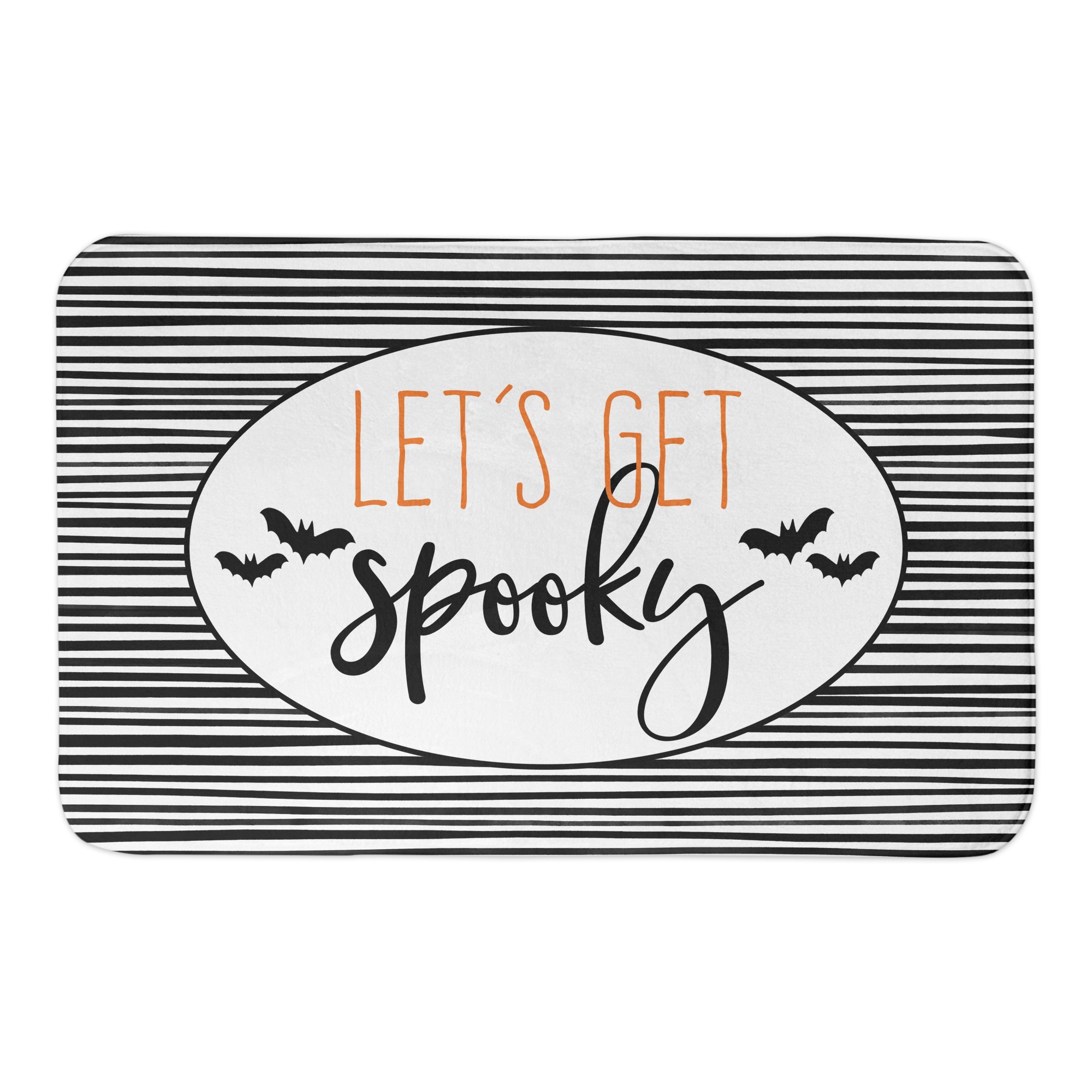 Lets Get Spooky Black Stripes 34x21 Bath Mat