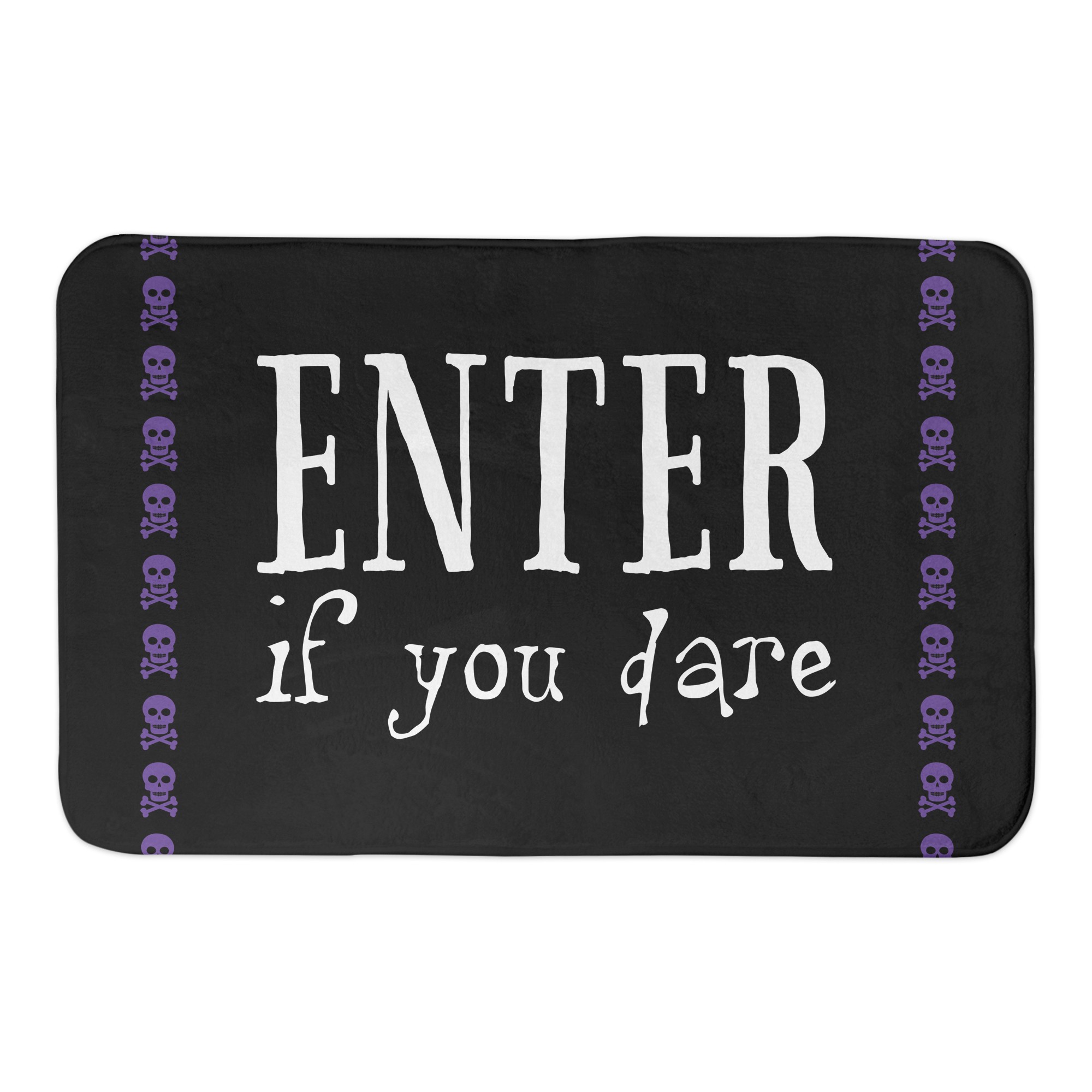 Skull and Crossbones Enter if You Dare 34x21 Bath Mat