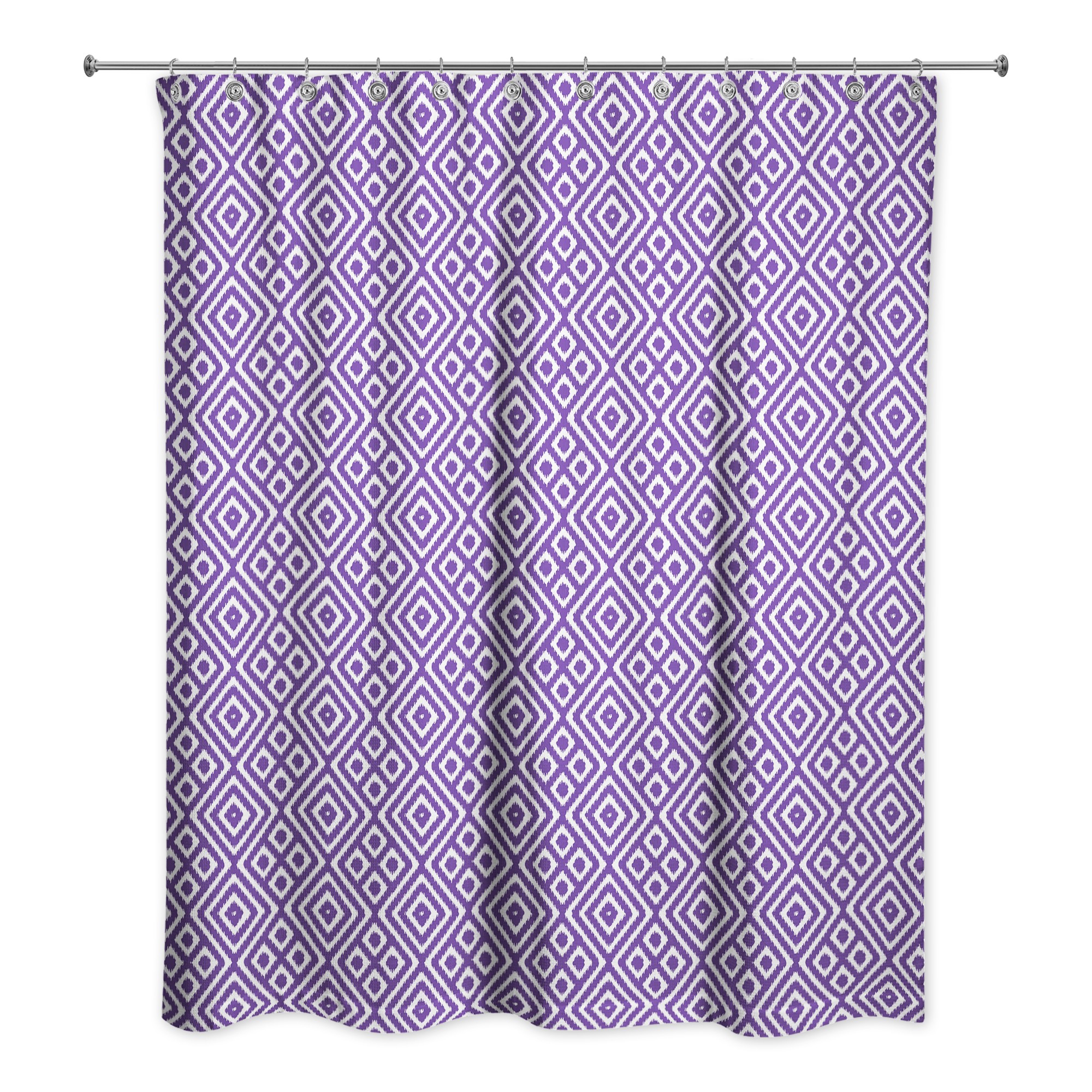 Purple Ikat Pattern 71x74 Shower Curtain