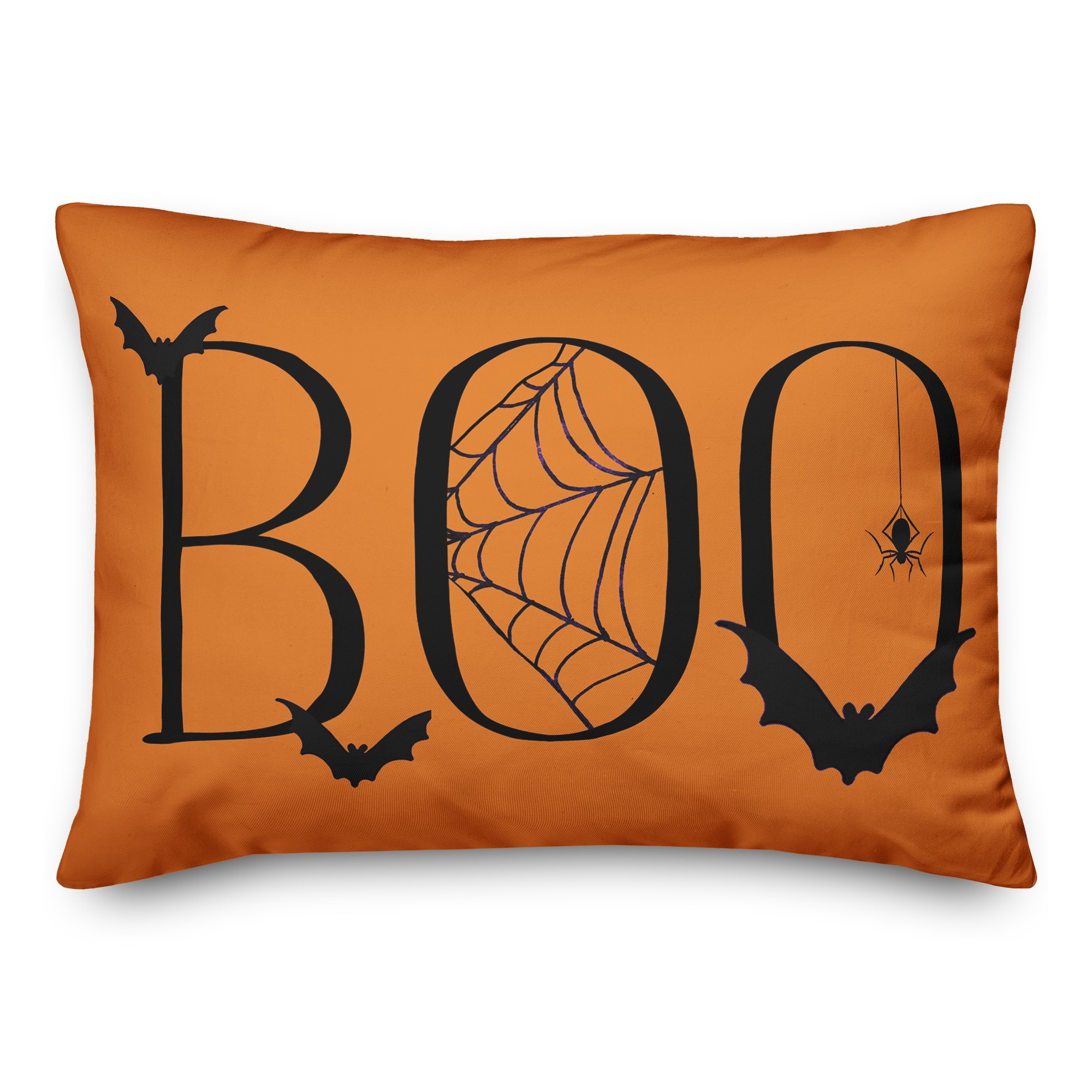 Boo Bat and Web 14x20 Spun Poly Pillow