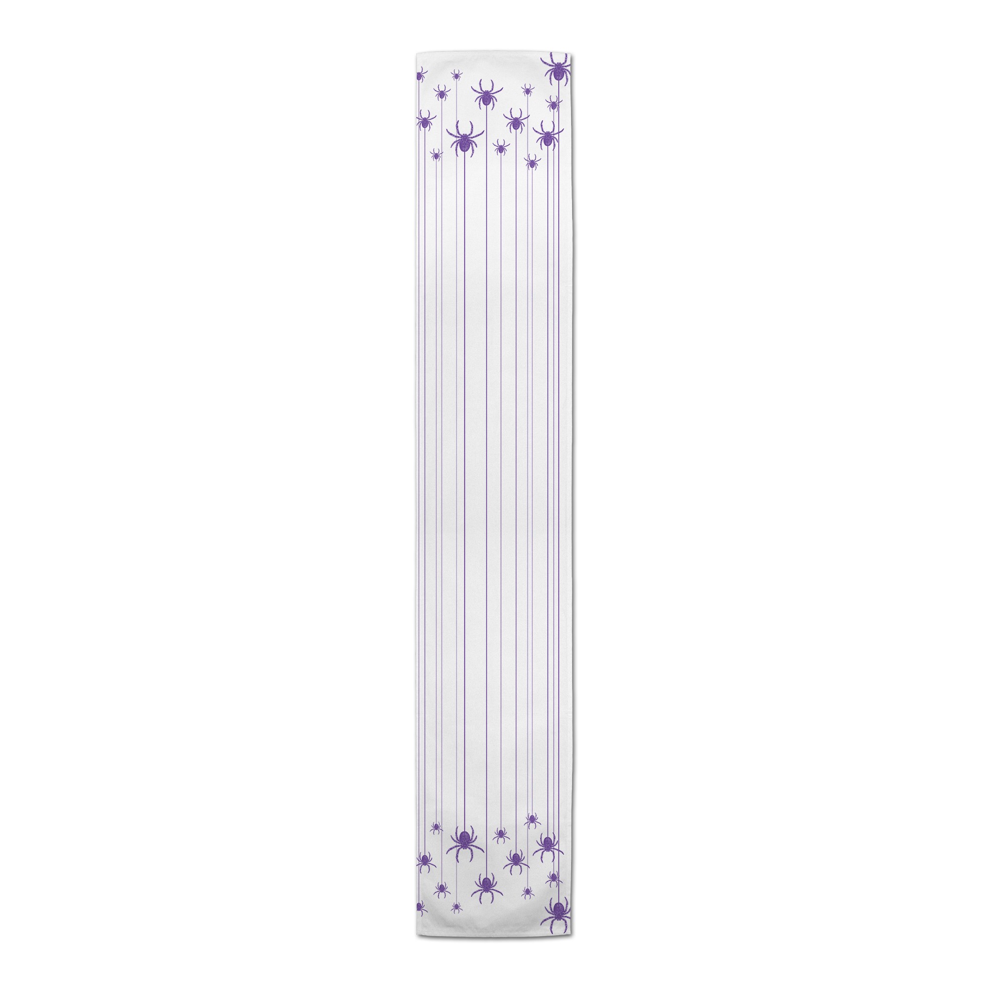 Purple Hanging Spiders 16x90 Poly Twill Table Runner