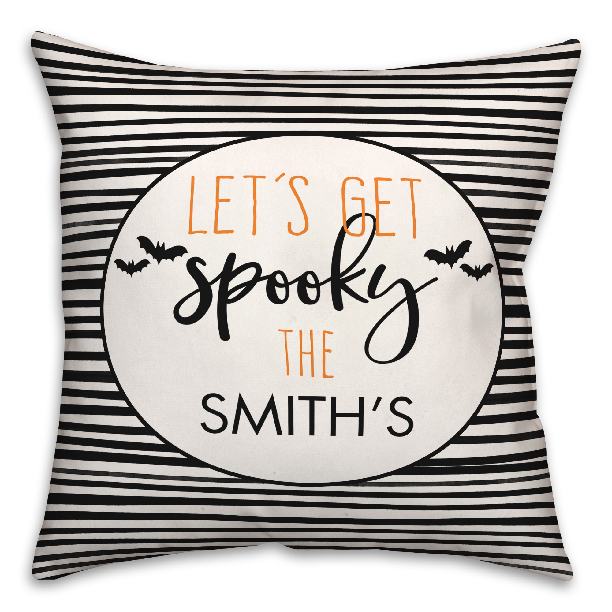 Lets Get Spooky Family Name 18x18 Personalized Spun Poly Pillow