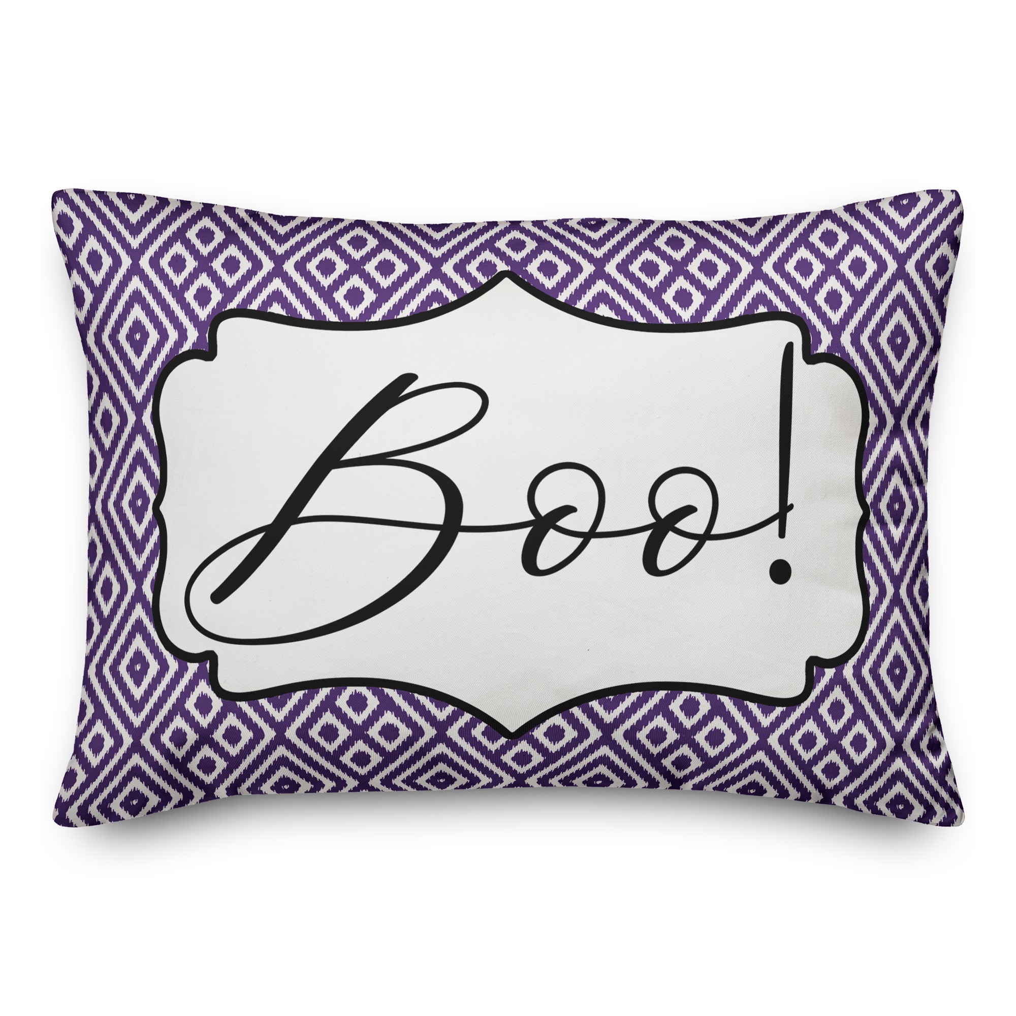 Boo Purple Ikat Pattern 14x20 Spun Poly Pillow