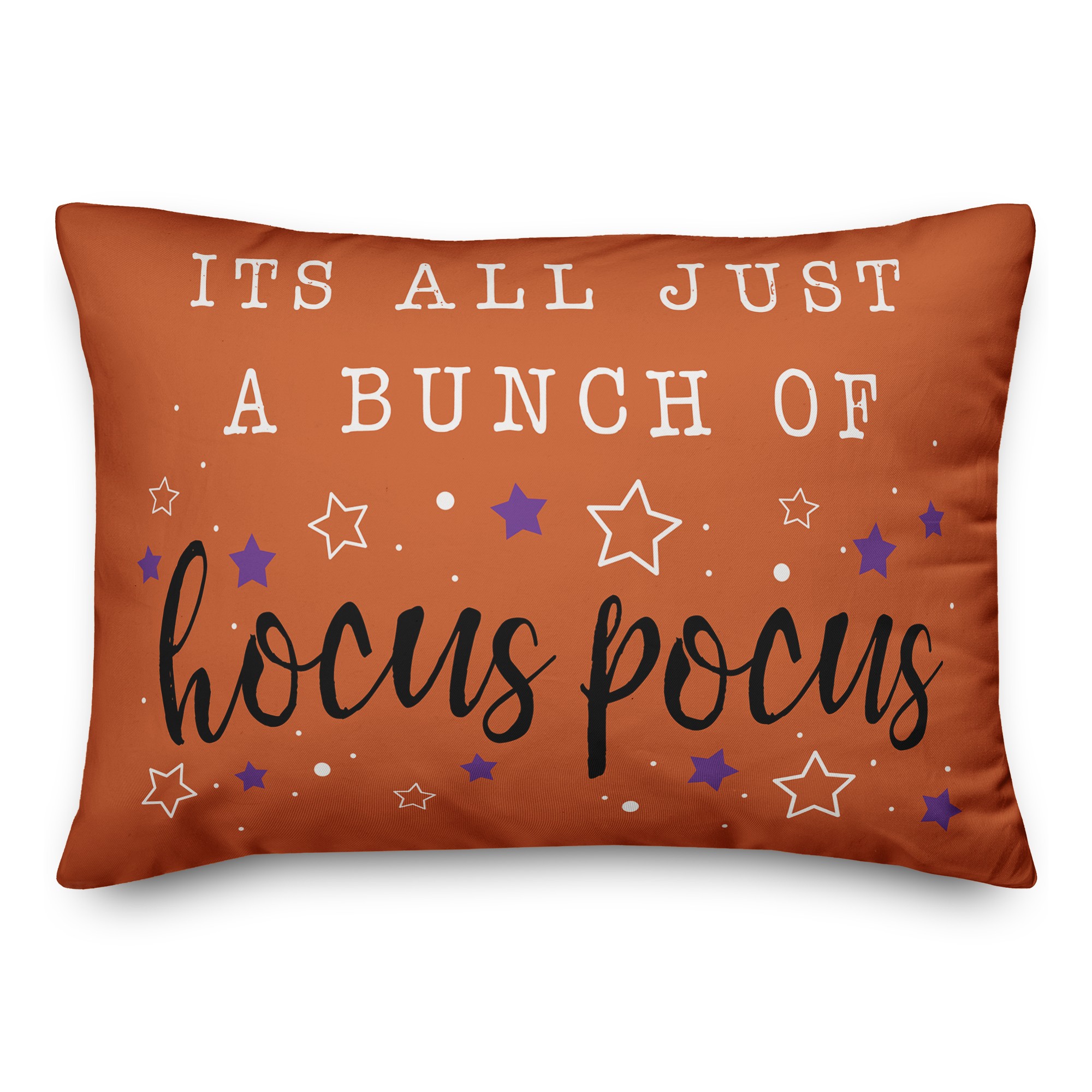 Bunch of Hocus Pocus Orange and Purple Stars 14x20 Spun Poly Pillow