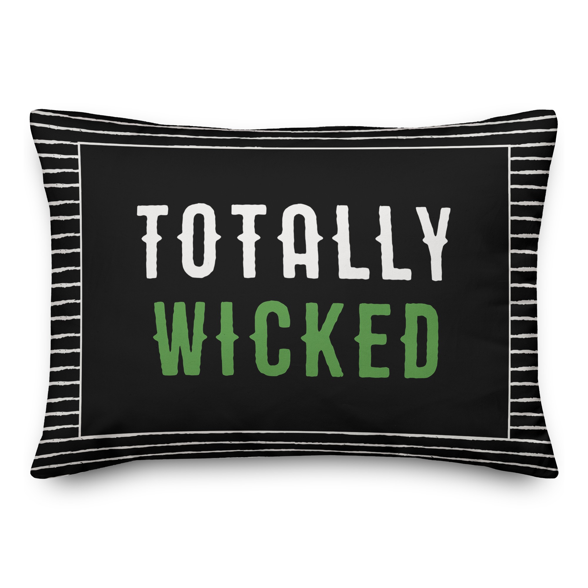 Totally Wicked Green Abstract Stripes 14x20 Spun Poly Pillow