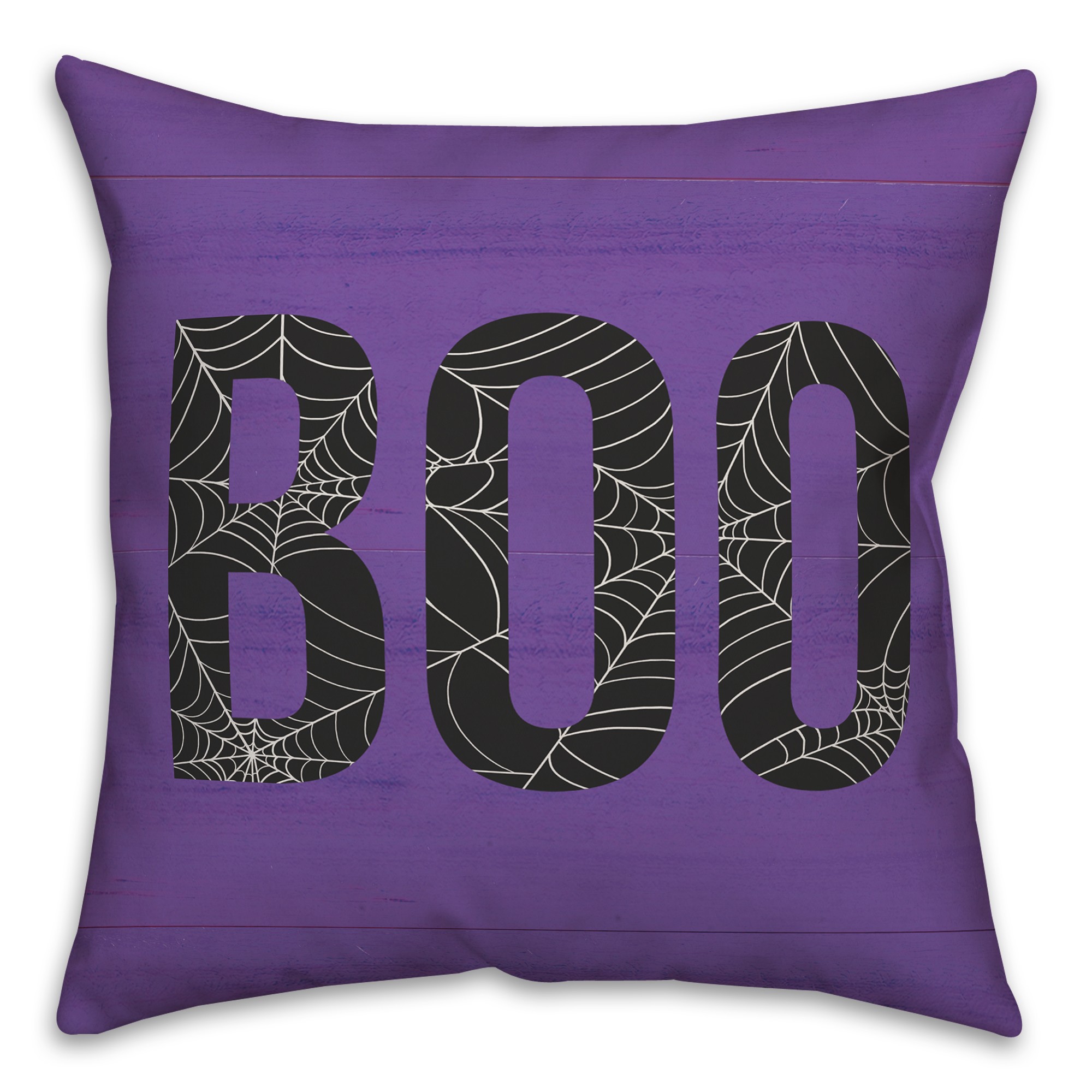 Boo Spiderweb Purple 18x18 Spun Poly Pillow