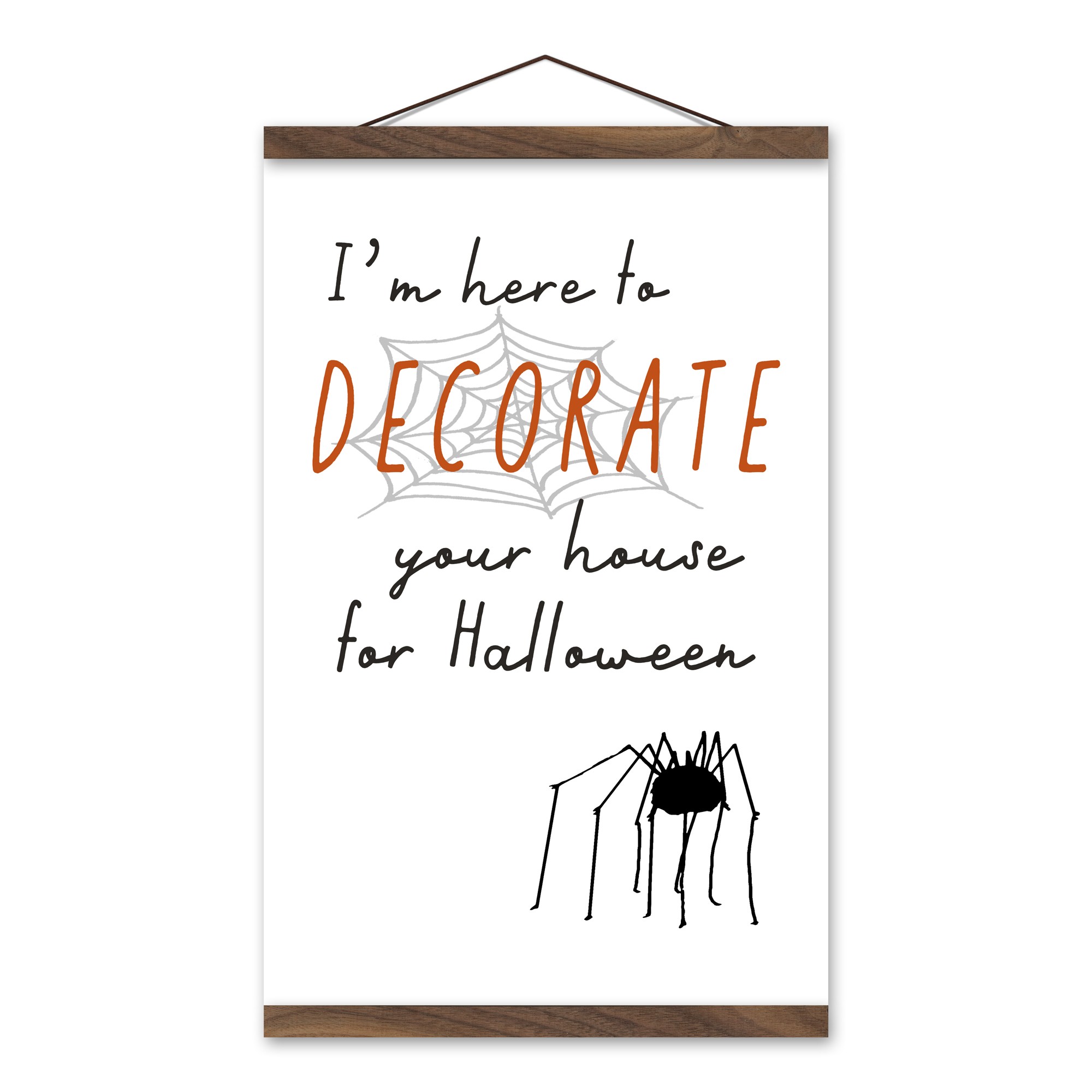 Here to Decorate 12x18 Teak Hanging Canvas