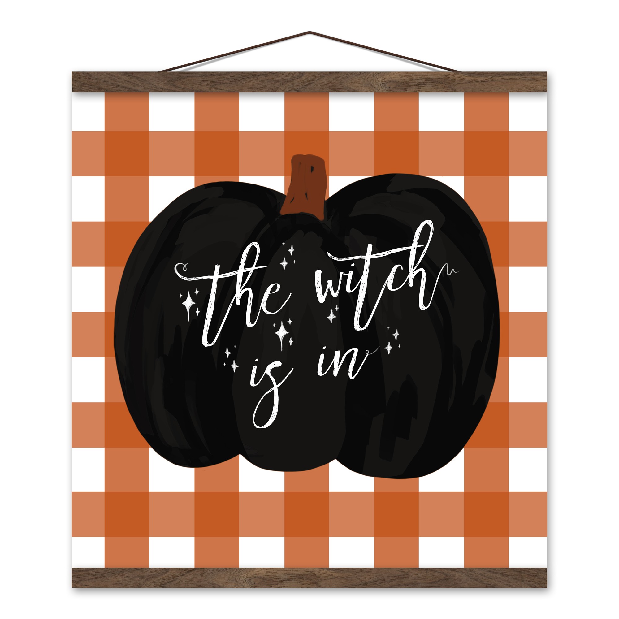 The Witch Is In 16x16 Teak Hanging Canvas
