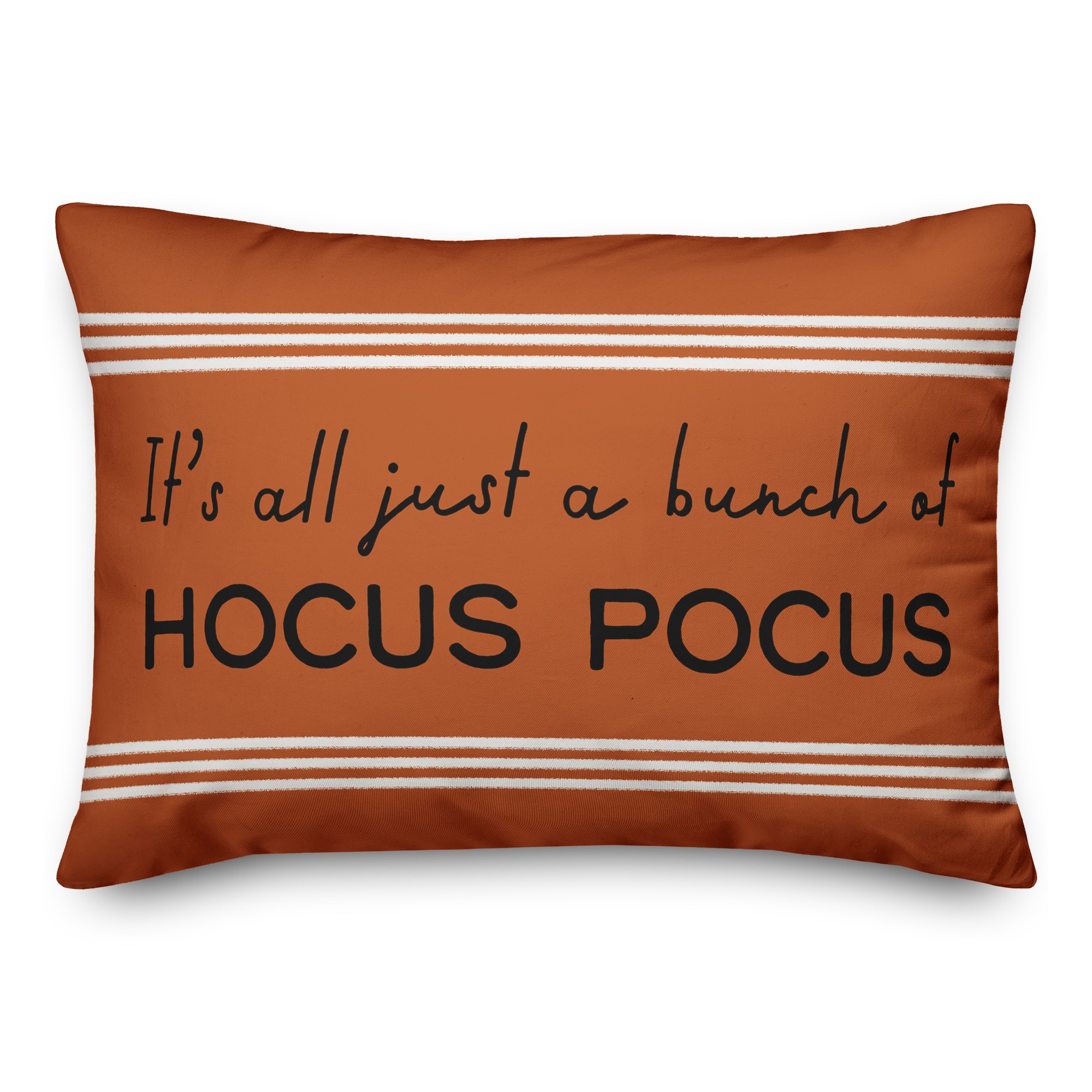 Hocus Pocus Sripes on Orange 14x20 Spun Poly Pillow