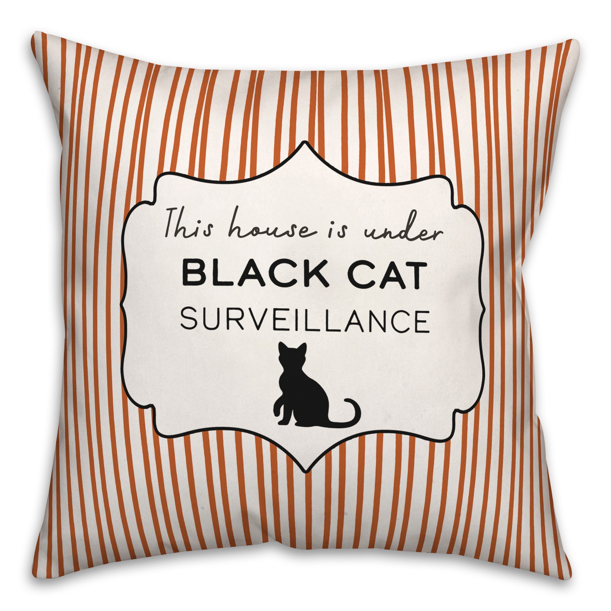 Under Black Cat Survelliance 18x18 Spun Poly Pillow