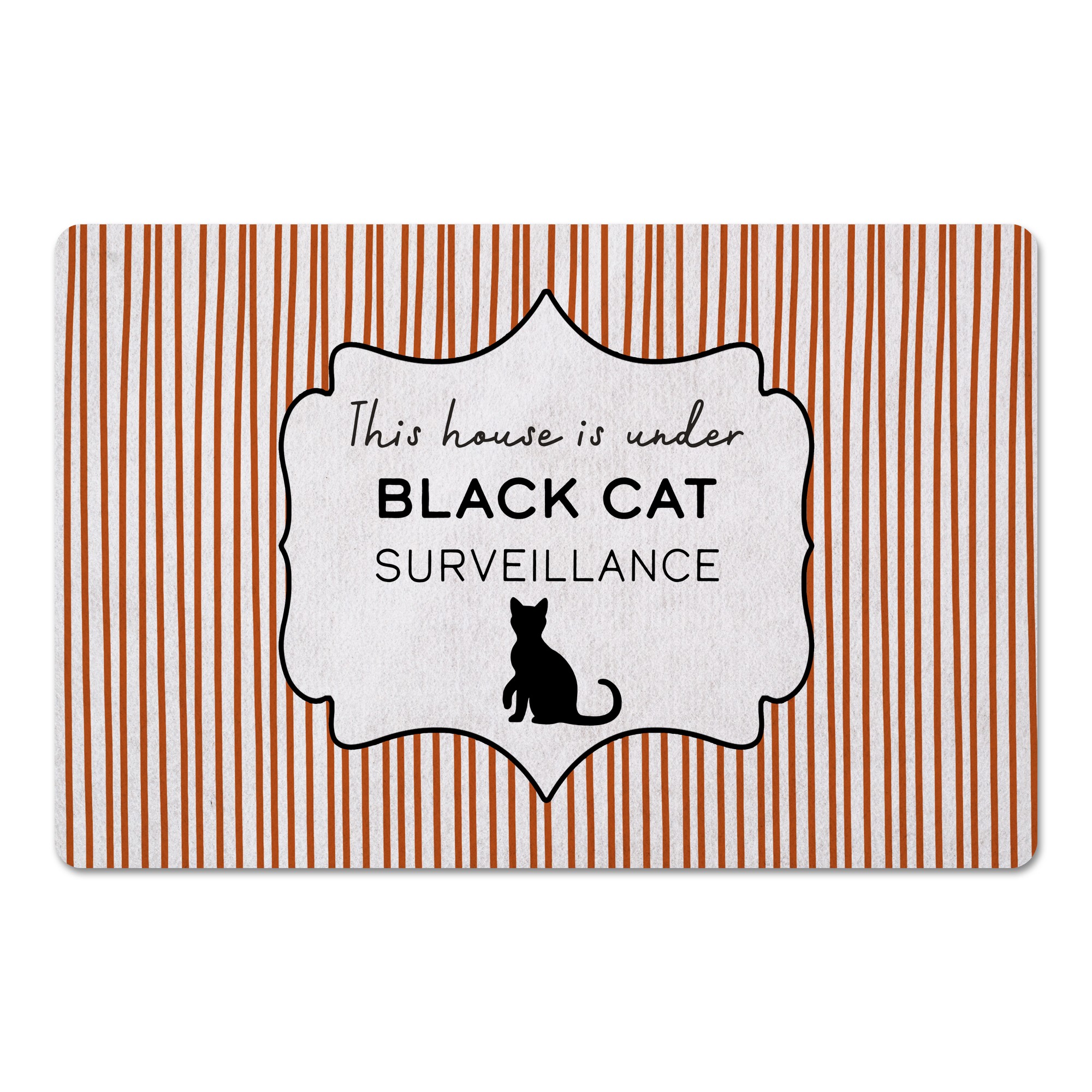 Under Black Cat Survelliance 27x18 Floor Mat