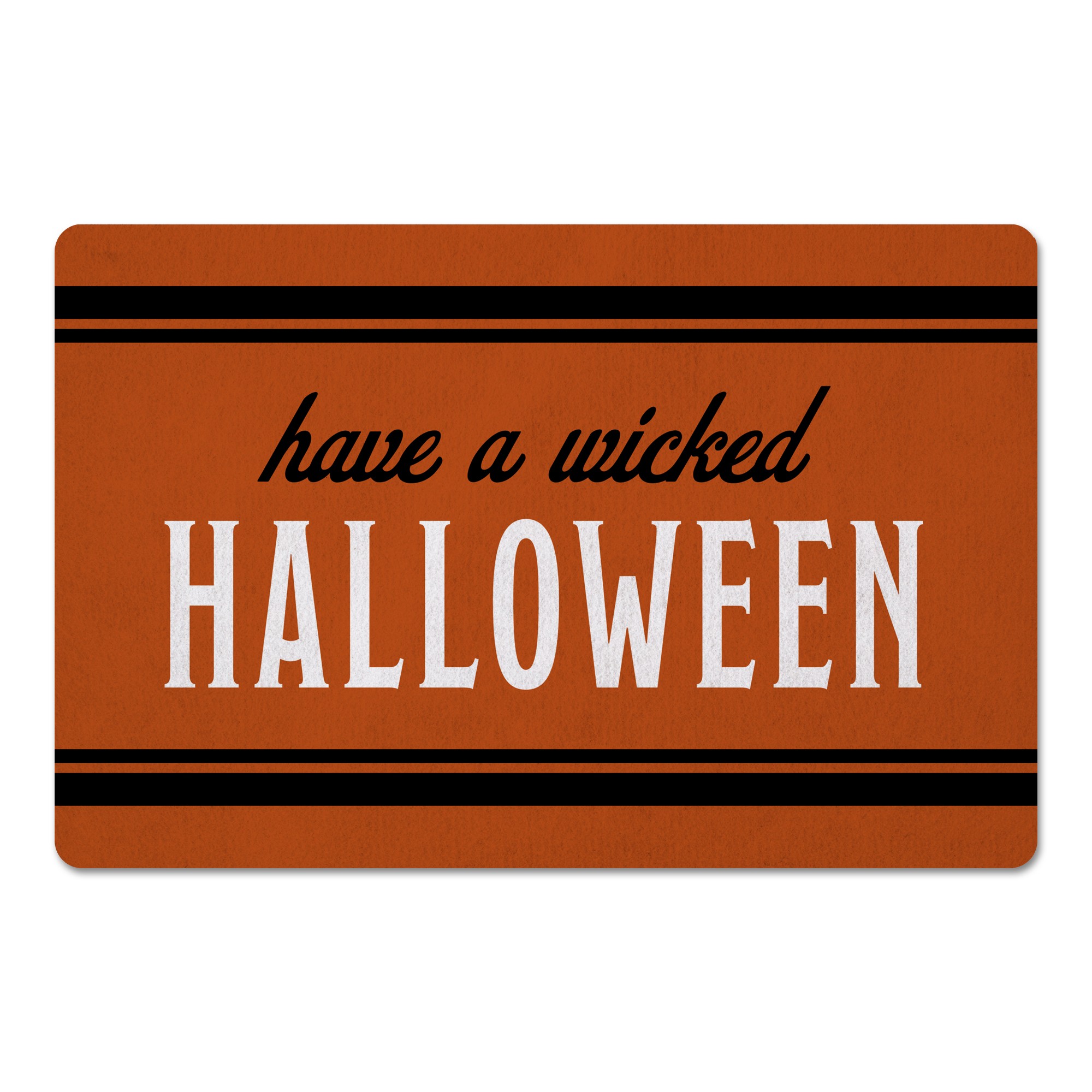 Wicked Halloween on Orange 27x18 Floor Mat