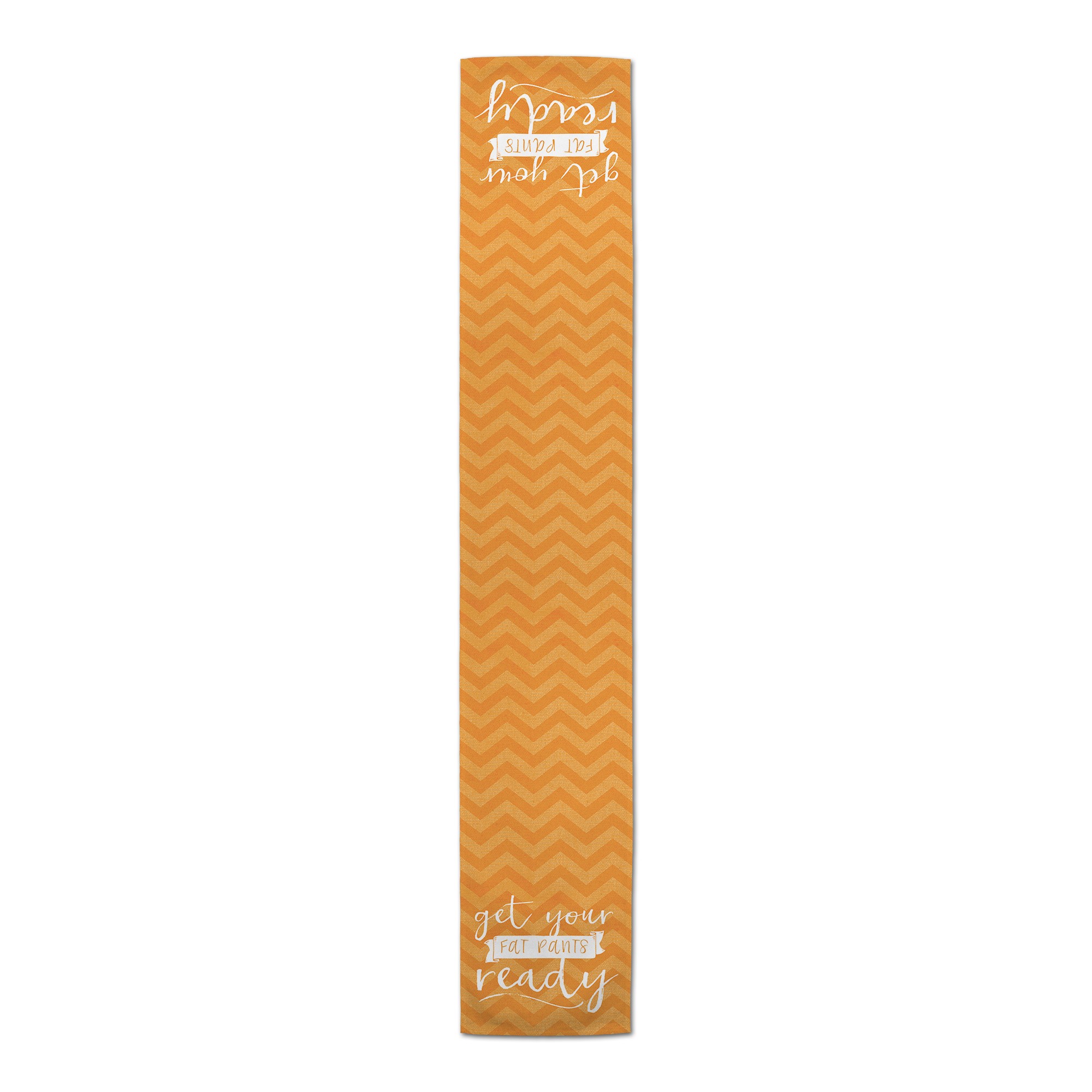 Fat Pants Orange Chevron 16x90 Poly Twill Table Runner