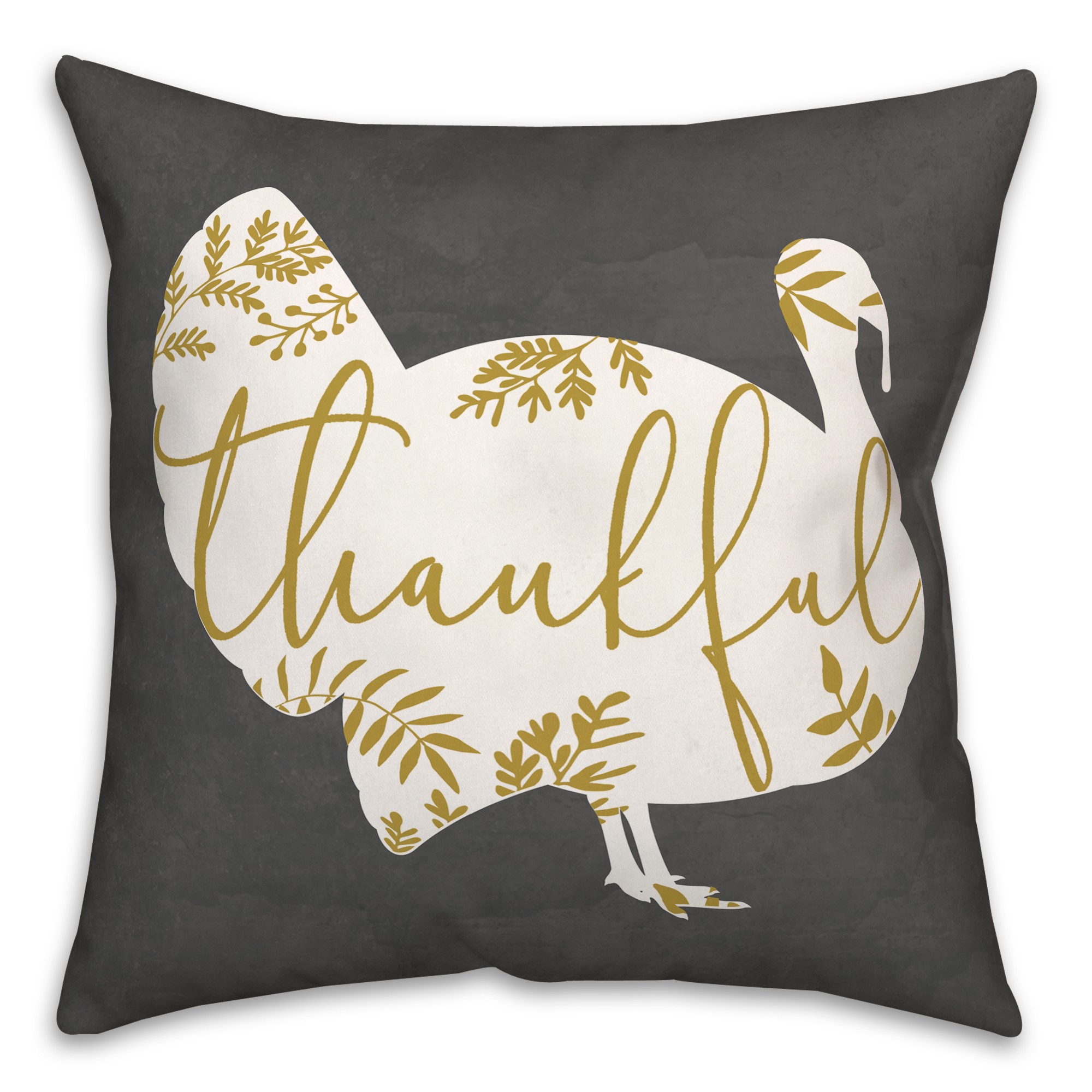 Thankful Turkey Leaves 18x18 Spun Poly Pillow