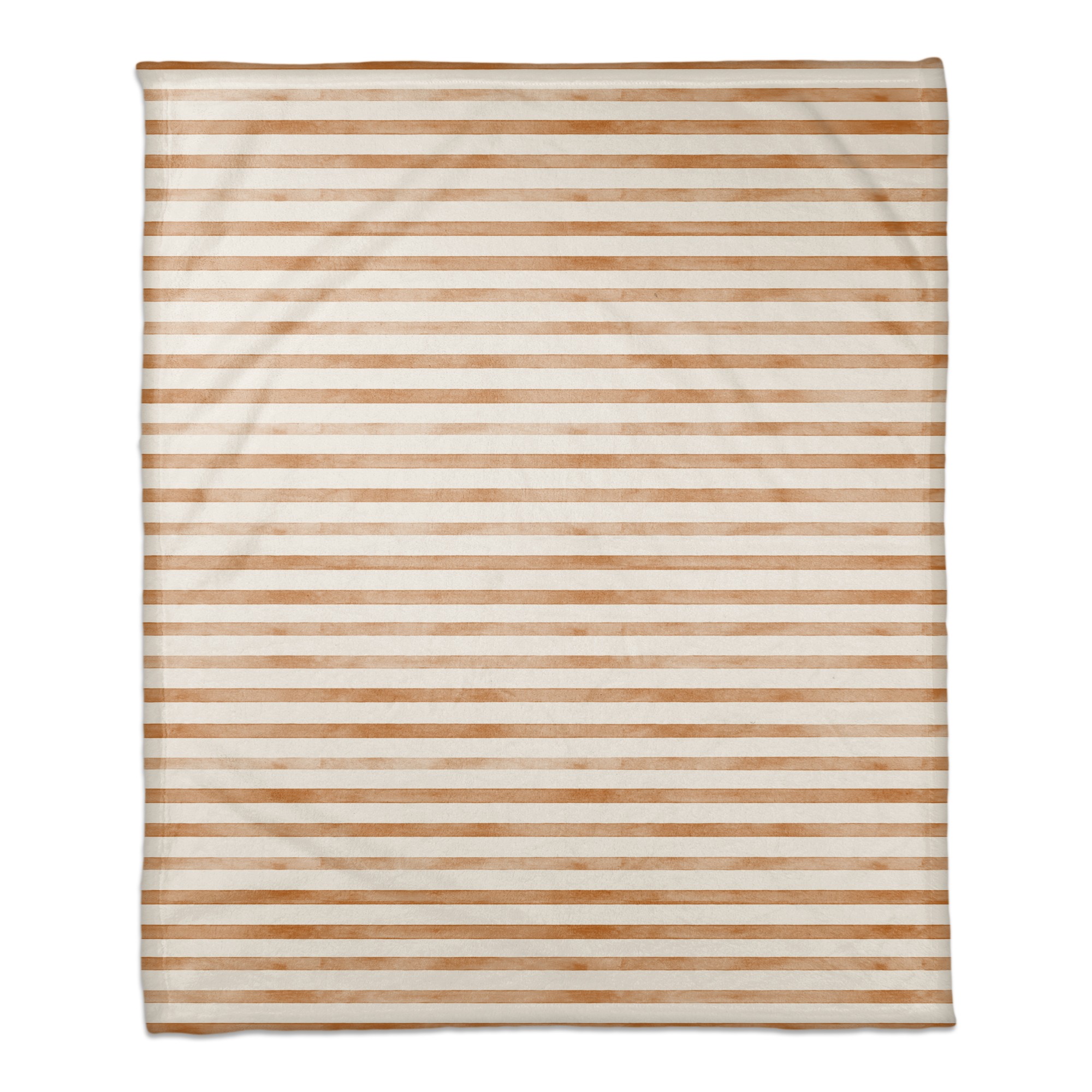 Dark Orange Ochre Watercolor Stripes 50x60 Coral Fleece Blanket