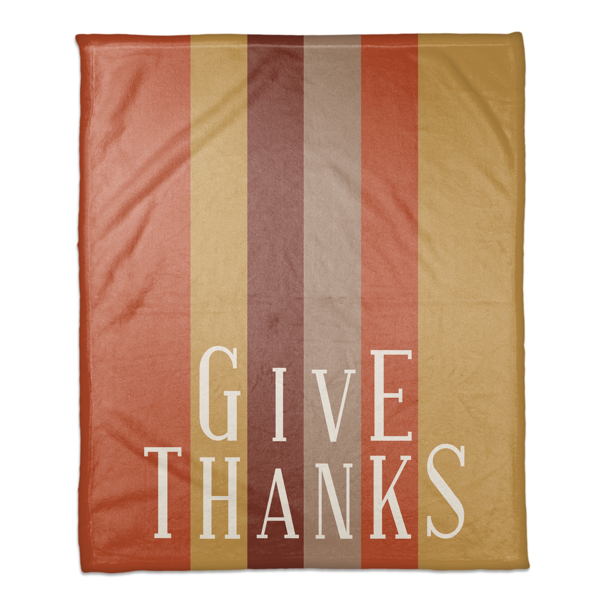Give Thanks Stripes 50x60 Coral Fleece Blanket