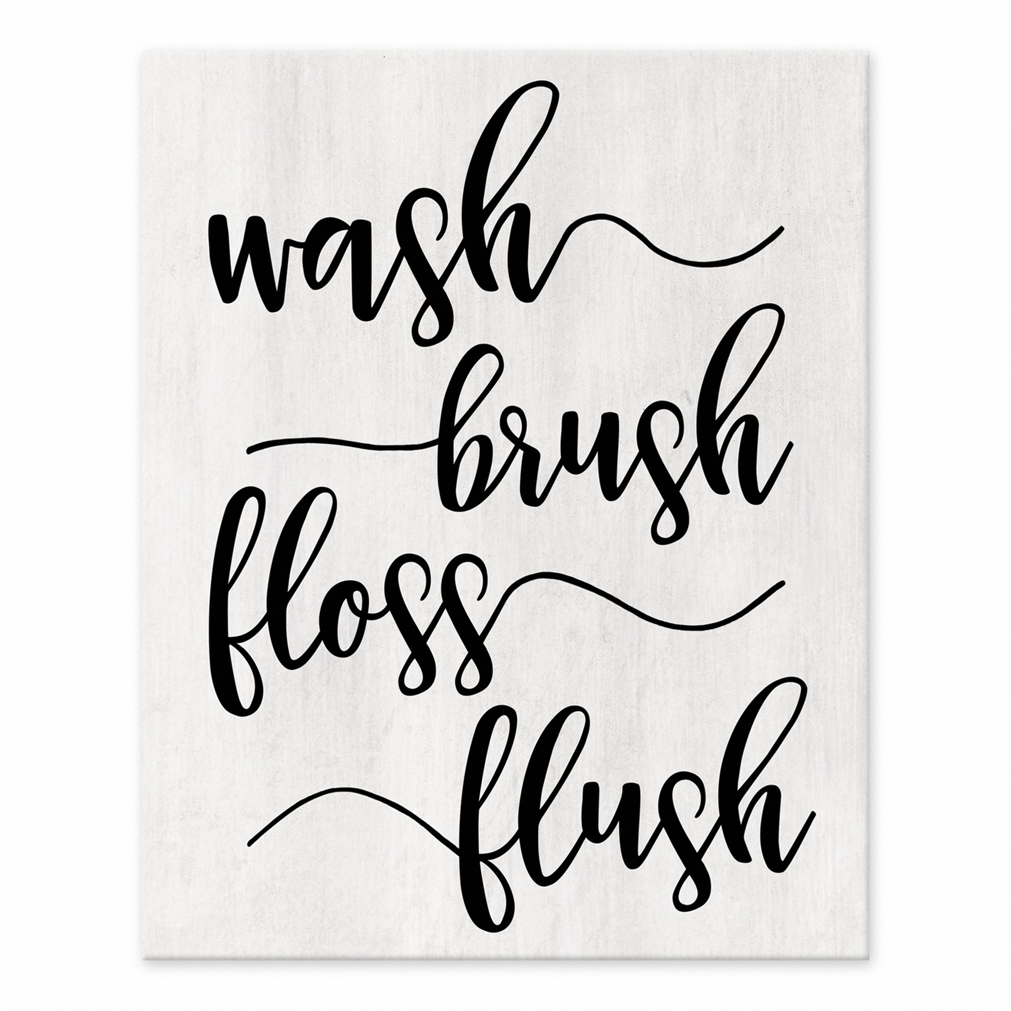 Wash Brush Floss Flush 8x10 Tabletop Canvas