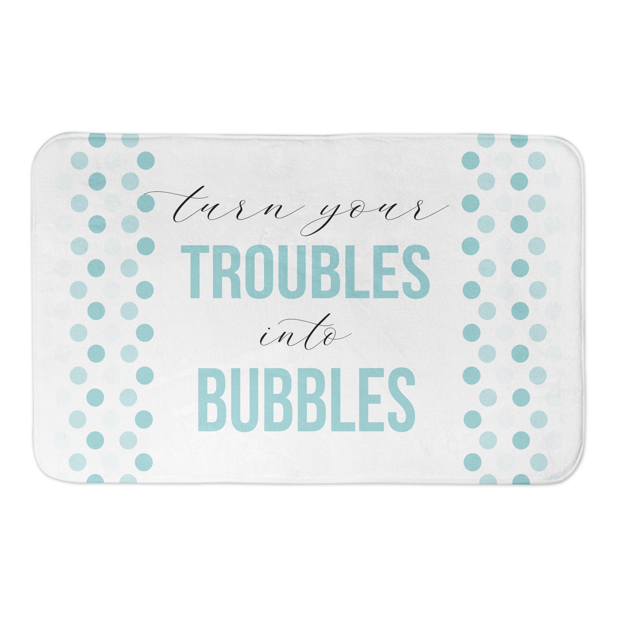 Blue Dots Troubles Bubbles 34x21 Bath Mat