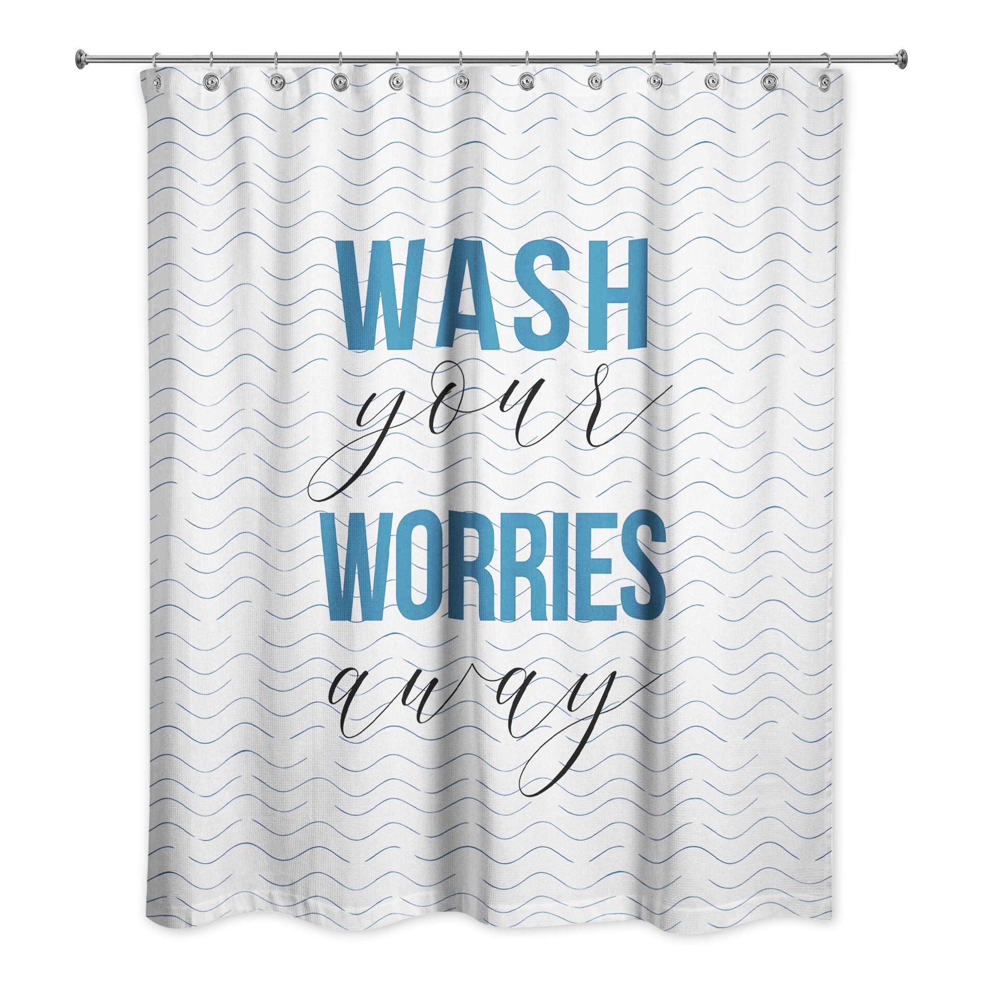 Wash Your Worries Away 71x74 Shower Curtain