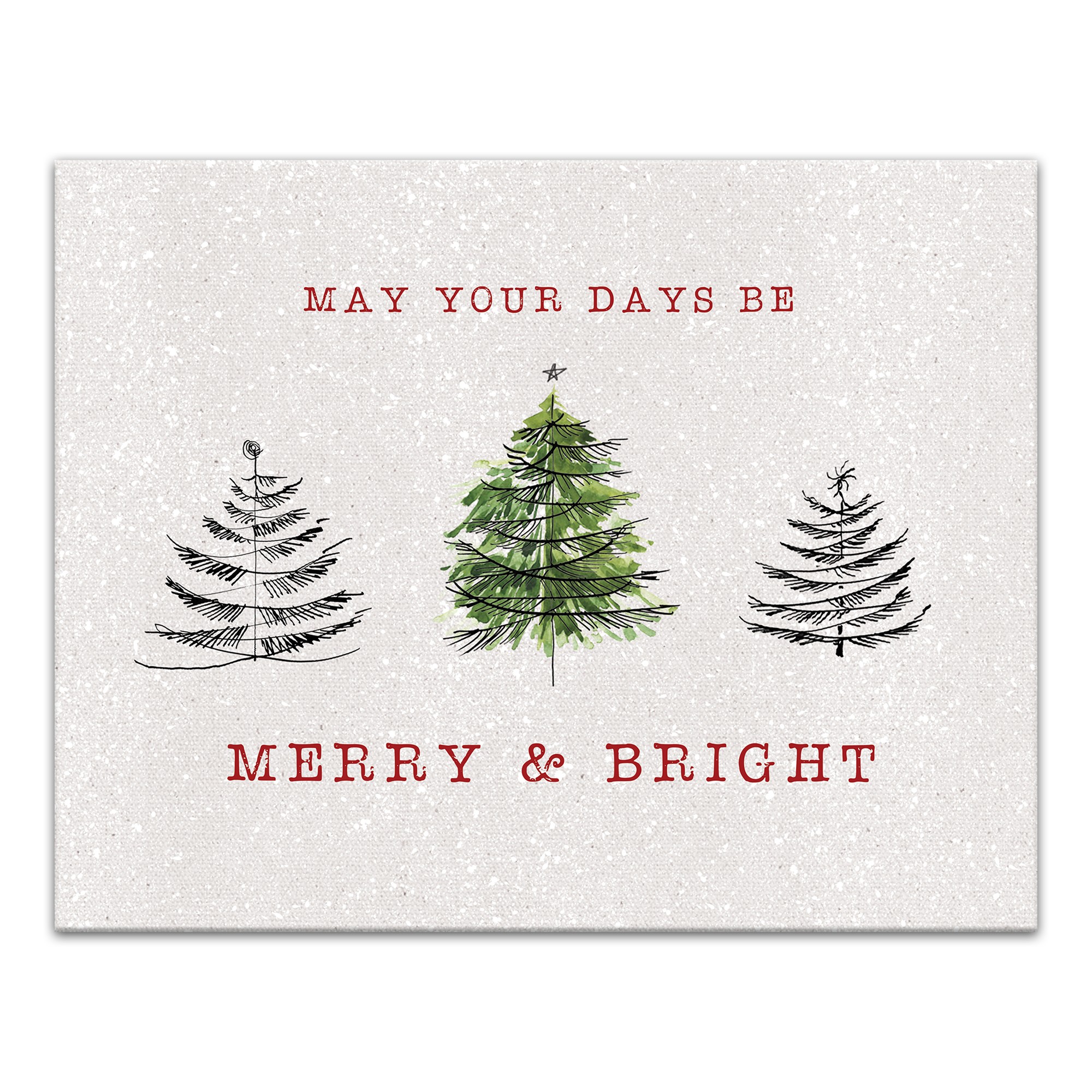 Speckle Sketch Christmas Trees 11x14 Canvas Wall Art