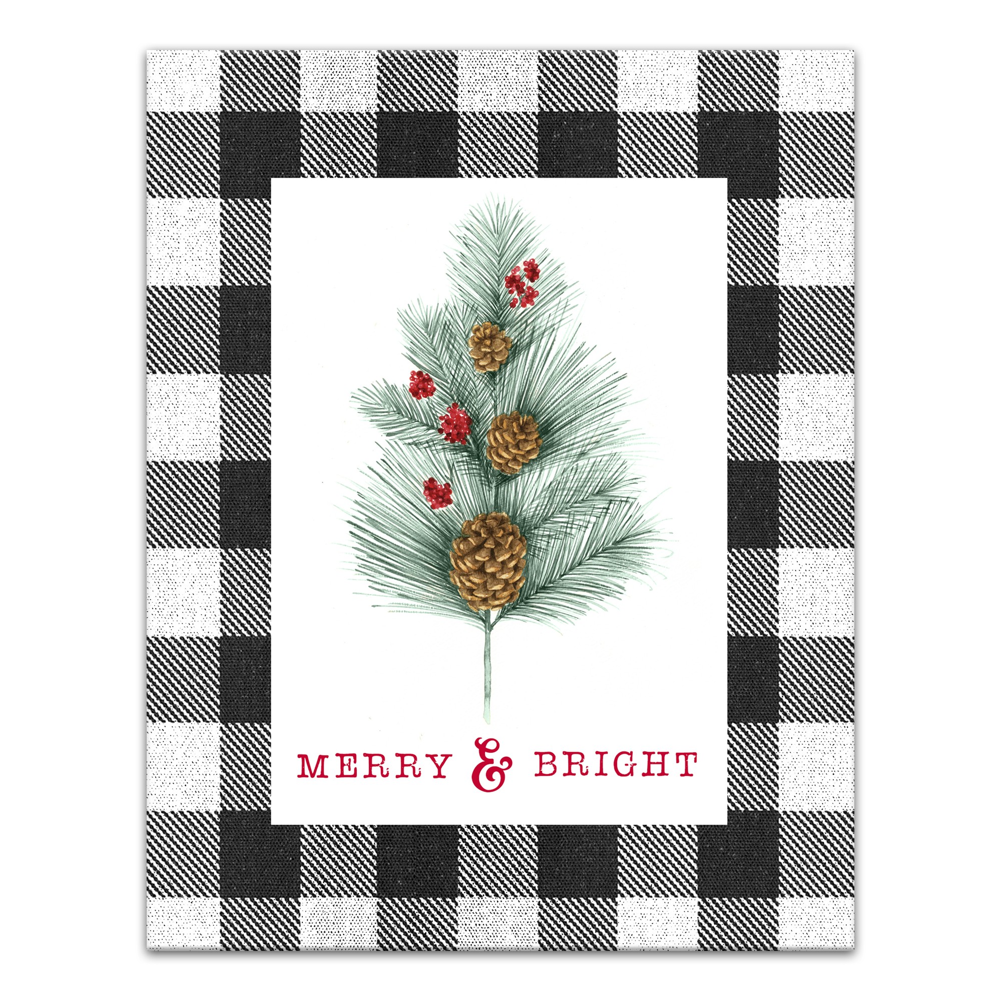 Merry and Bright Pine 11x14 Canvas Wall Art