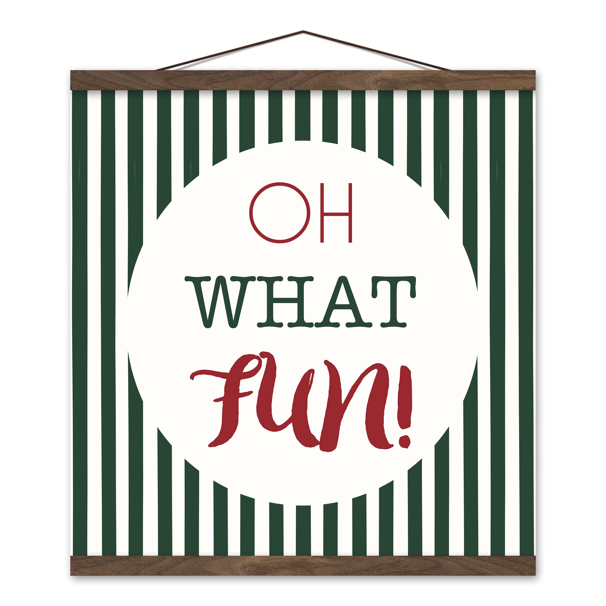Oh What Fun 16x16 Teak Hanging Canvas