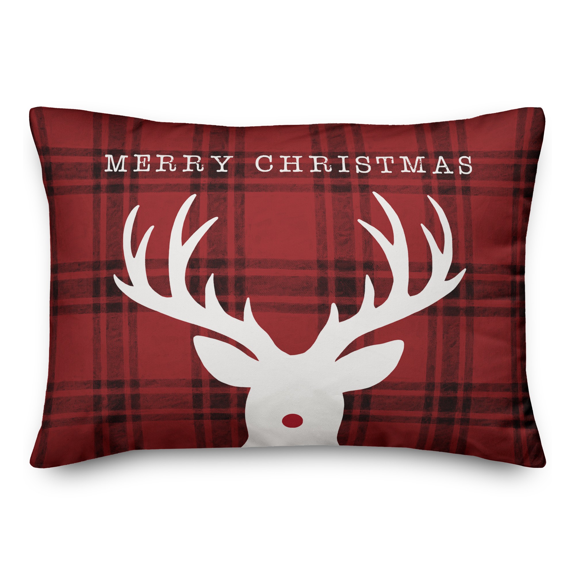 Merry Christmas Deer 14x20 Spun Poly Pillow