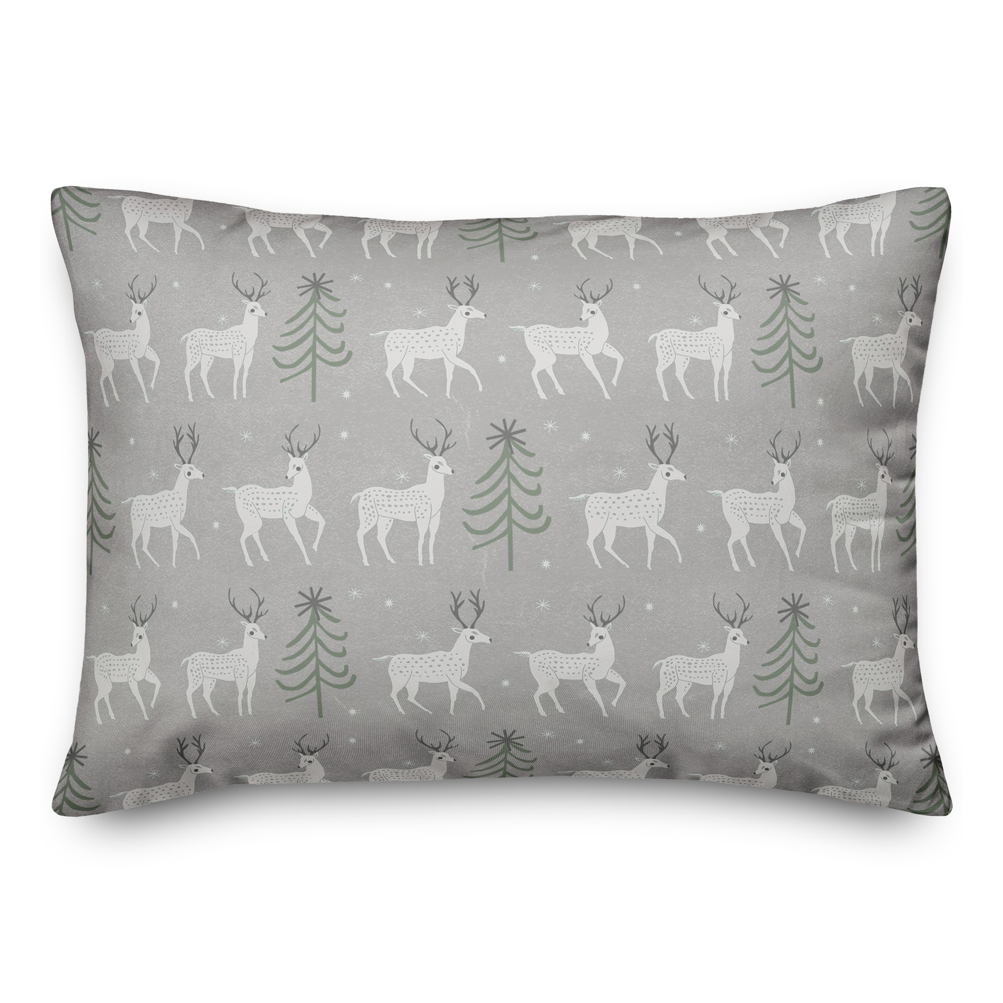 Deer and Tree Pattern 14x20 Spun Poly Pillow