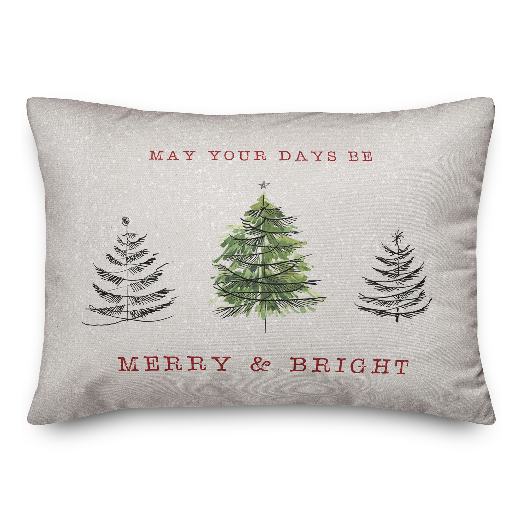 Speckle Sketch Christmas Trees 14x20 Spun Poly Pillow
