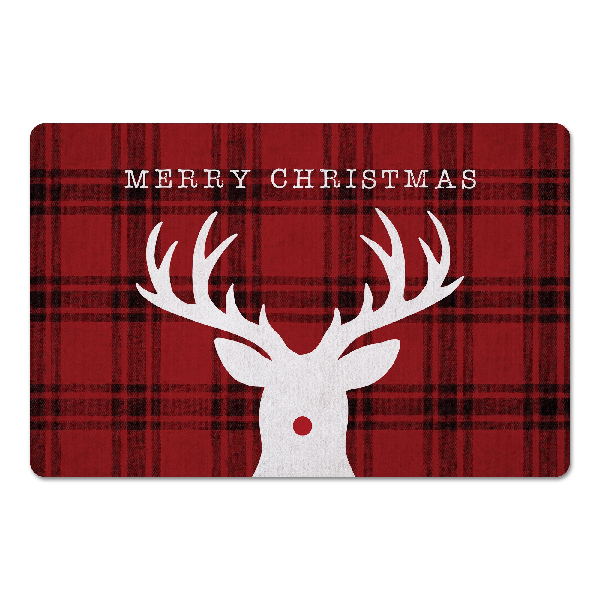 Merry Christmas Deer 27x18 Floor Mat